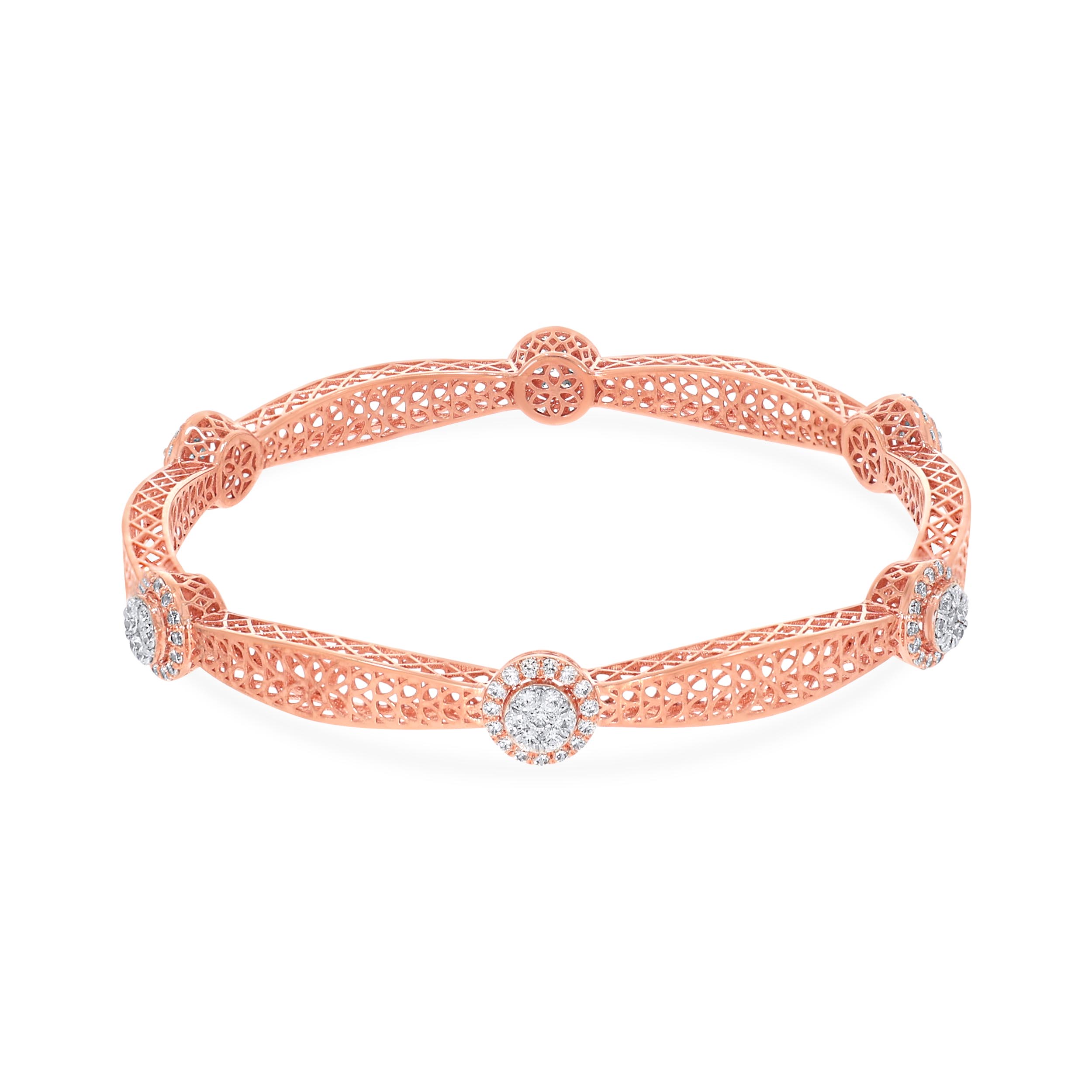 Wonderous Interlace Diamond Bangle - Senco Gold and Diamonds