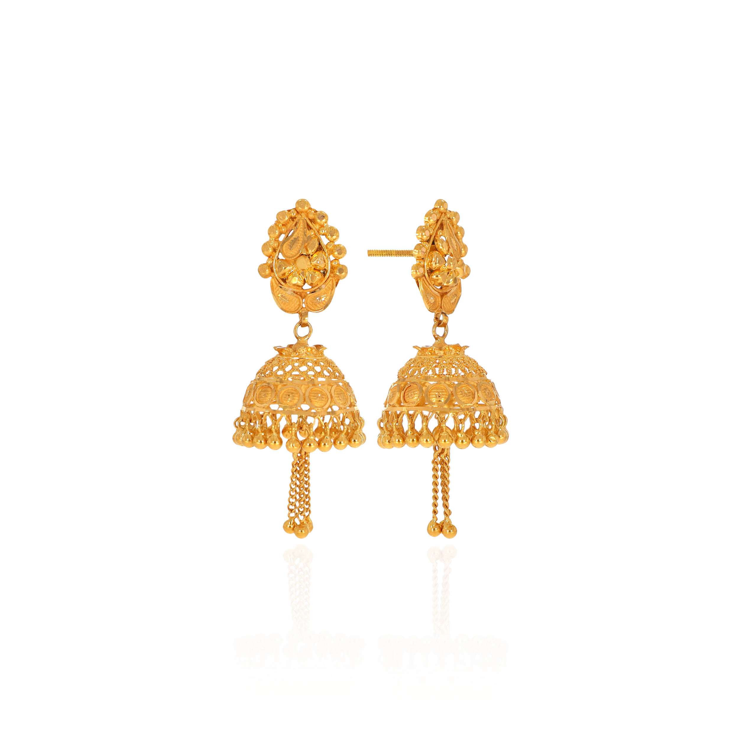 Regal Swing Traditional Gold Jhumkas - Senco Gold and Diamonds