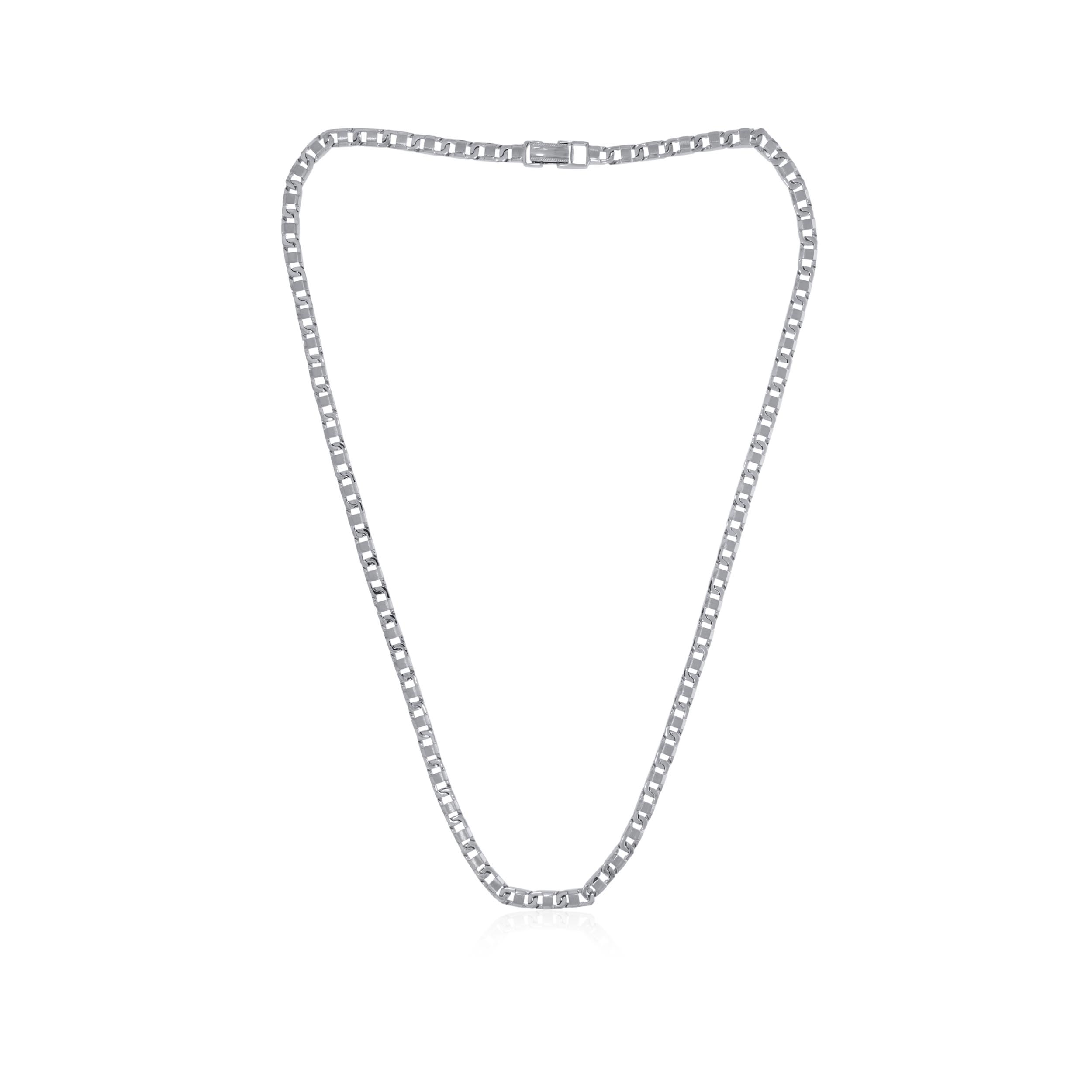 Precious Padlock Men Platinum Chain - Senco Gold and Diamonds