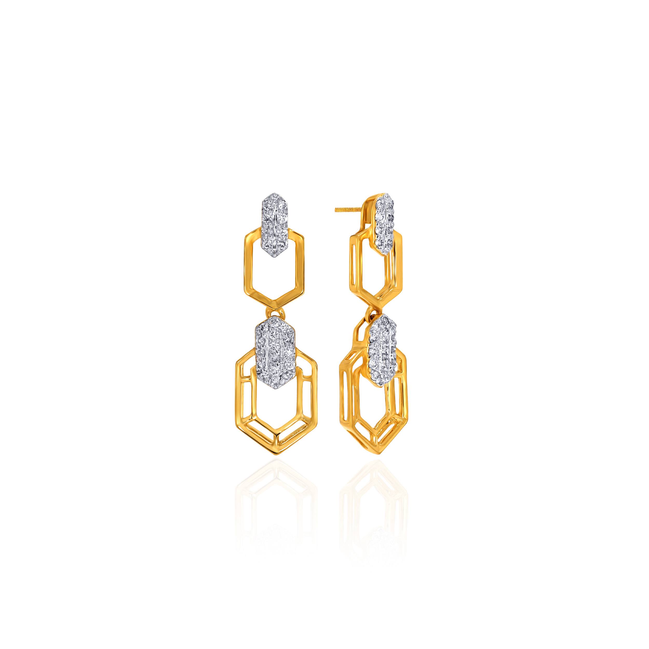 Geometric Grace Diamond Earrings - Senco Gold and Diamonds