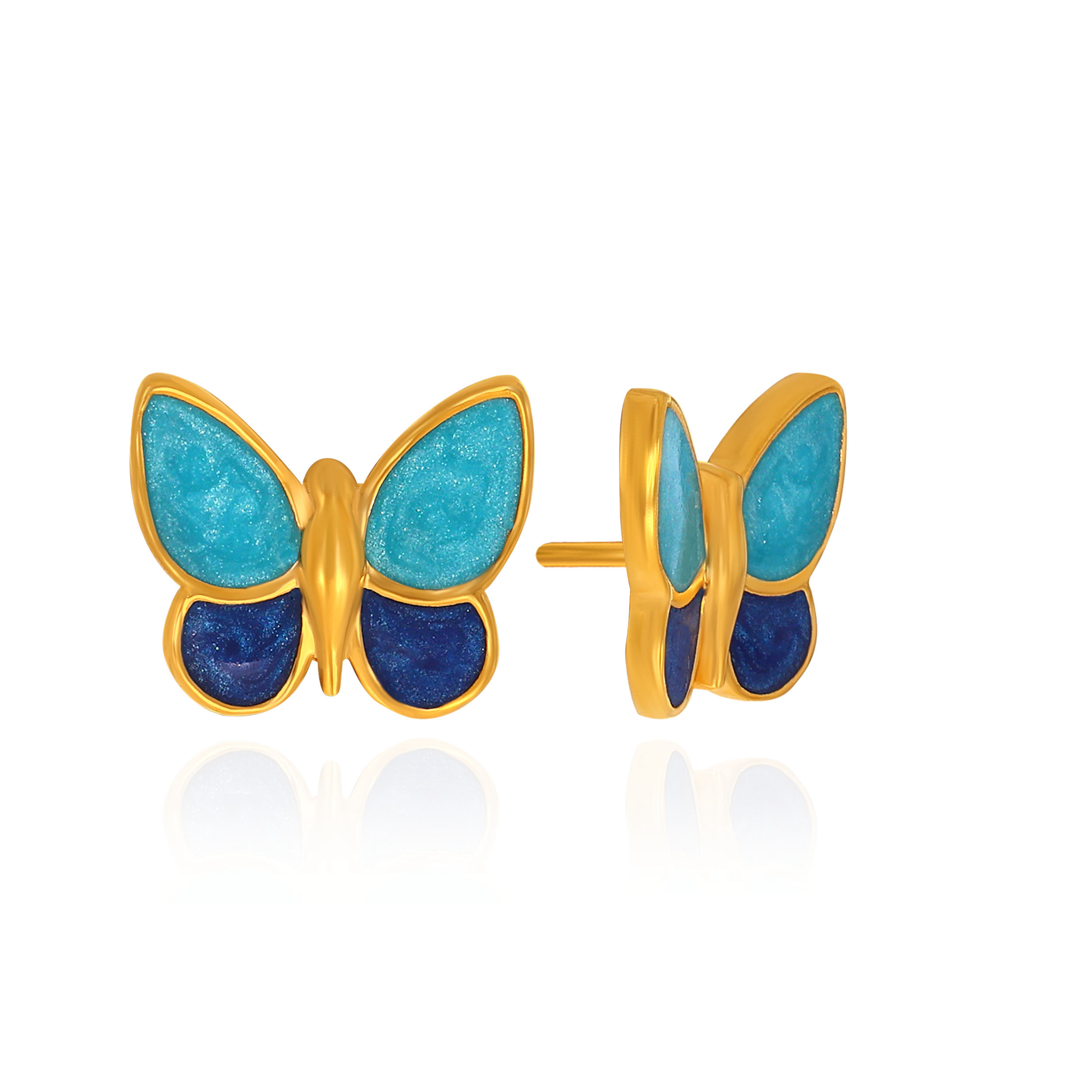 Azure Wings Gold Studs - Senco Gold and Diamonds