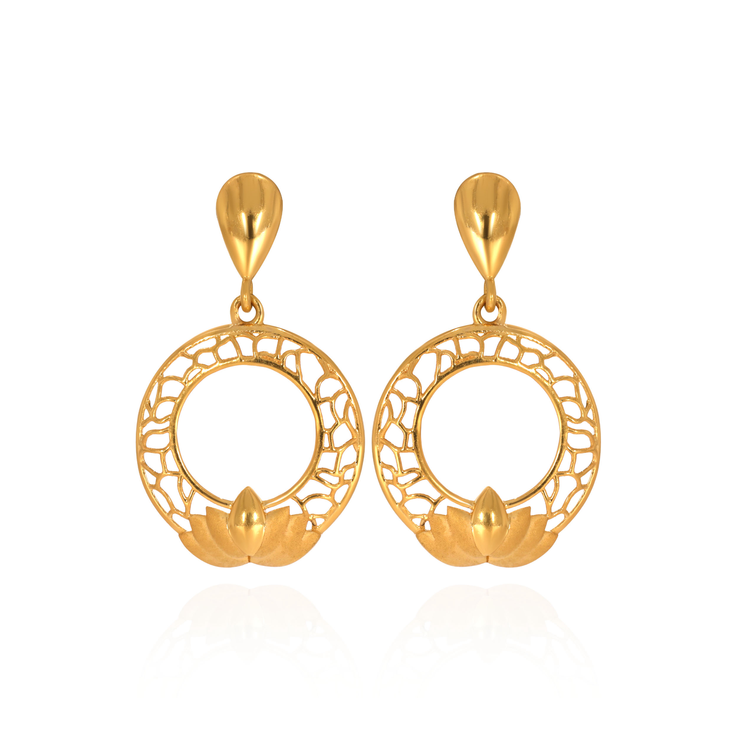 Botanical Gleam Gold Drop Earrings - Senco Gold and Diamonds