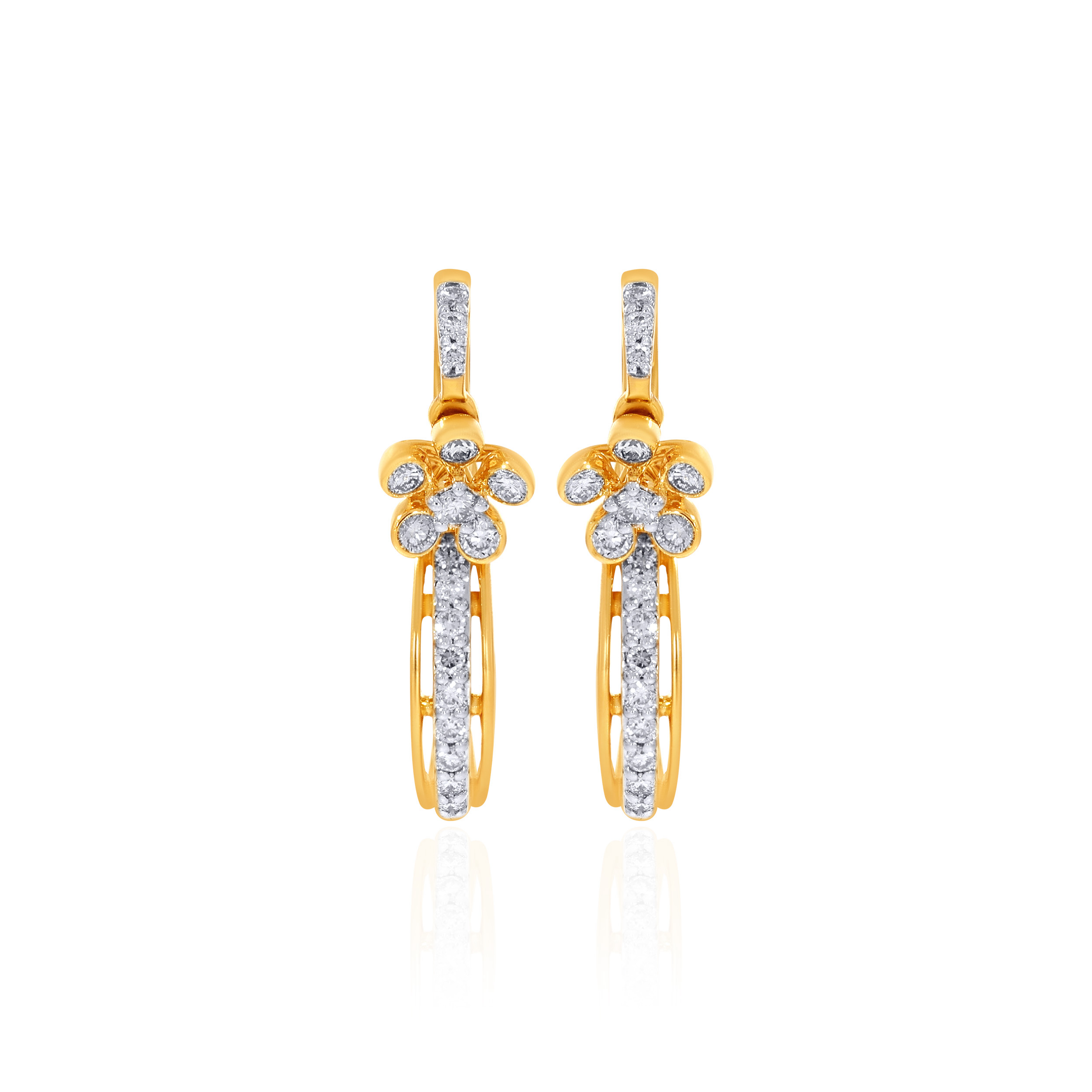 14K Yellow Gold Diamond Drop Earrings DT-D000749062 - Senco Gold and Diamonds