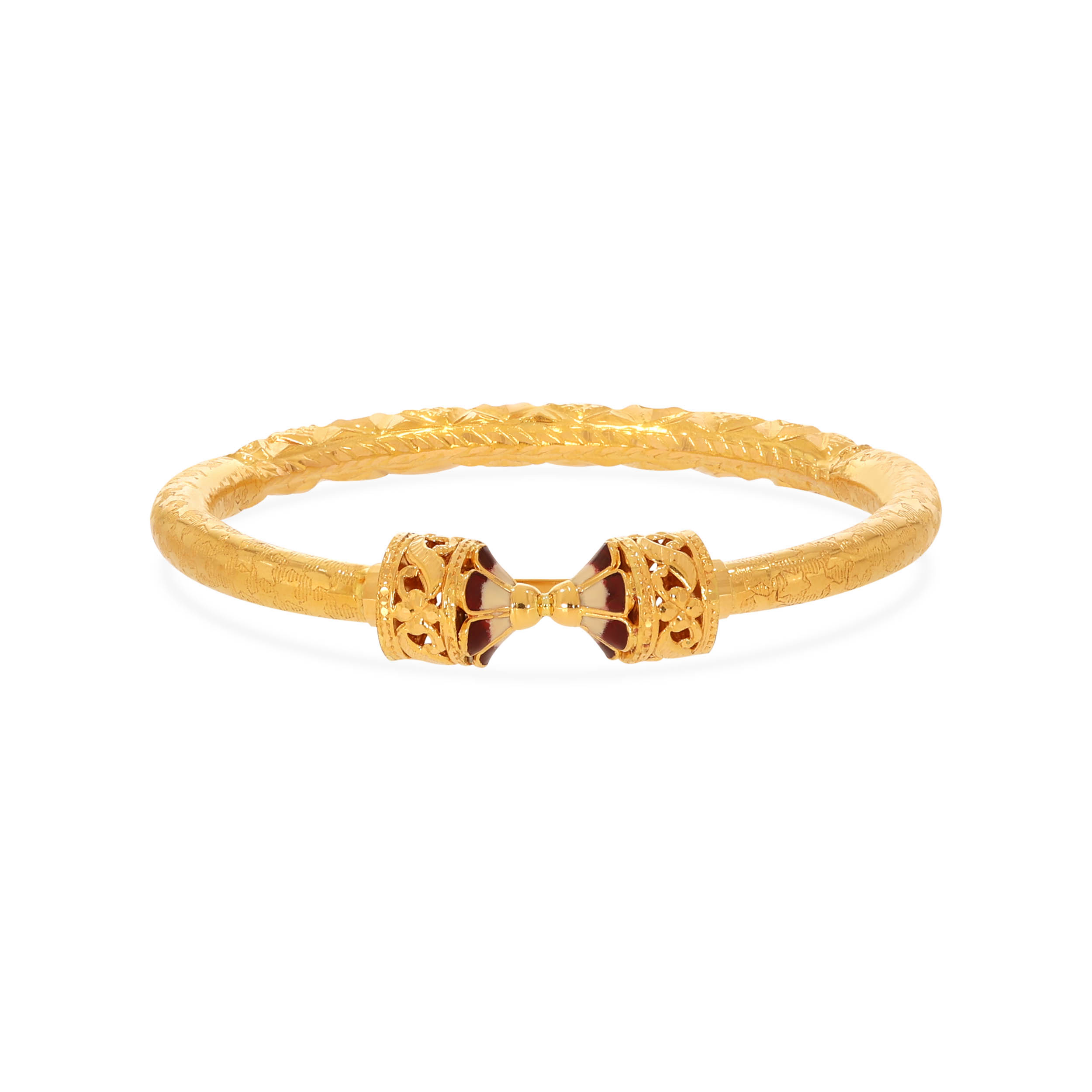 Traditional Enchant Gold Mukh Bangle - Senco Gold and Diamonds