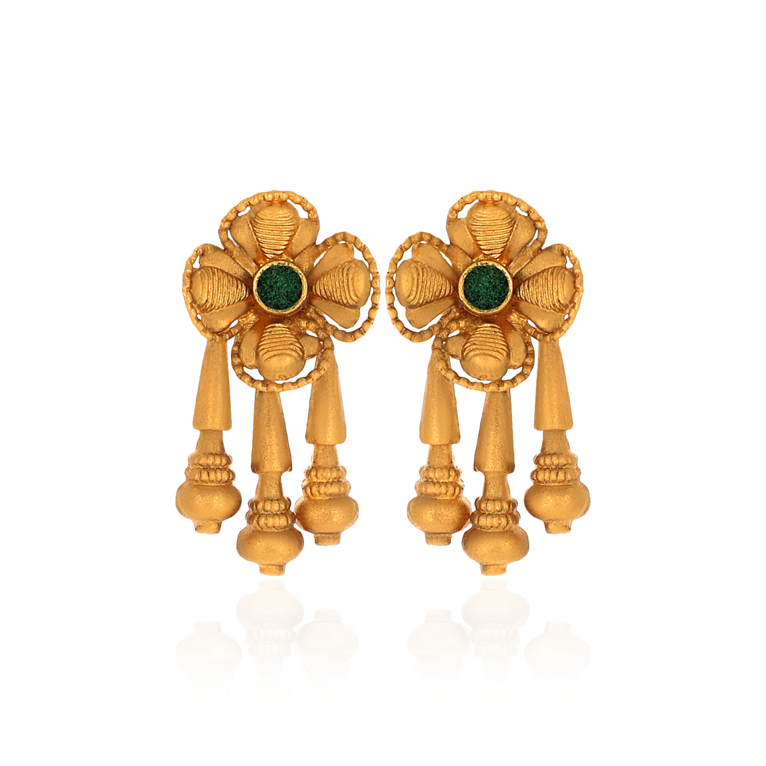 22K Yellow Gold Antique Kundan Studs Earrings-GPGN-D000779686 - Senco Gold and Diamonds