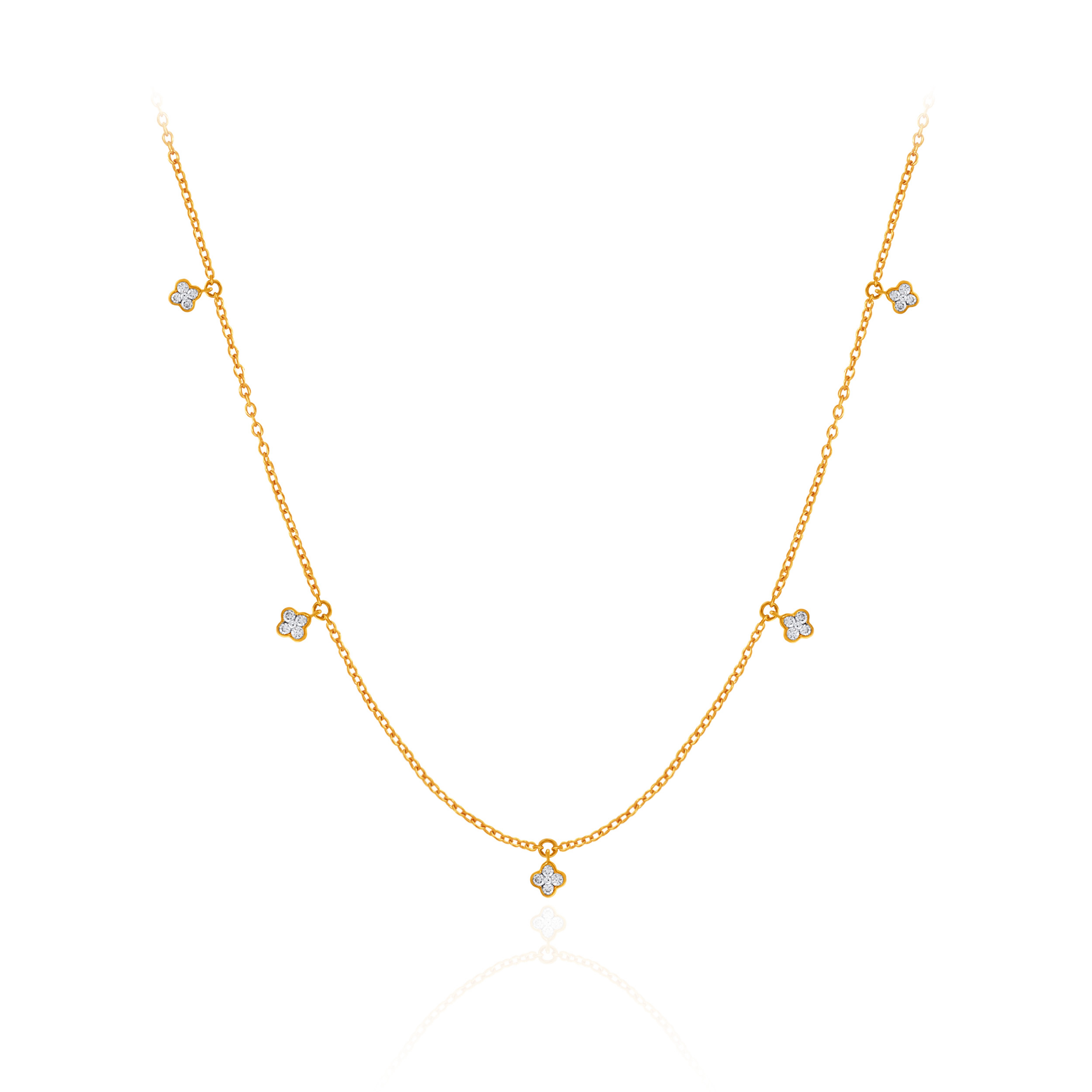 Cloverlight Station Diamond Gold Necklace - Senco Gold and Diamonds