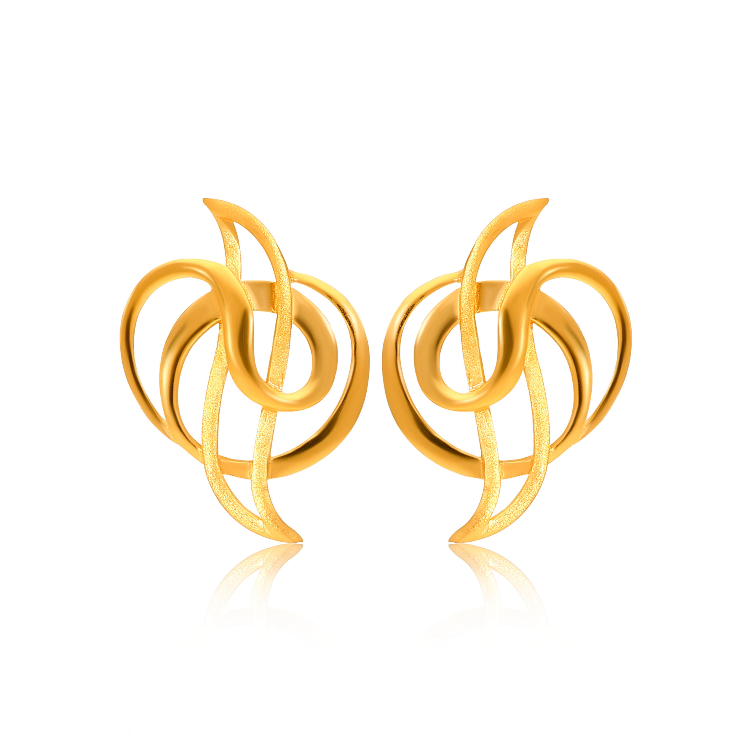 Art Deco Gold Studs - Senco Gold and Diamonds