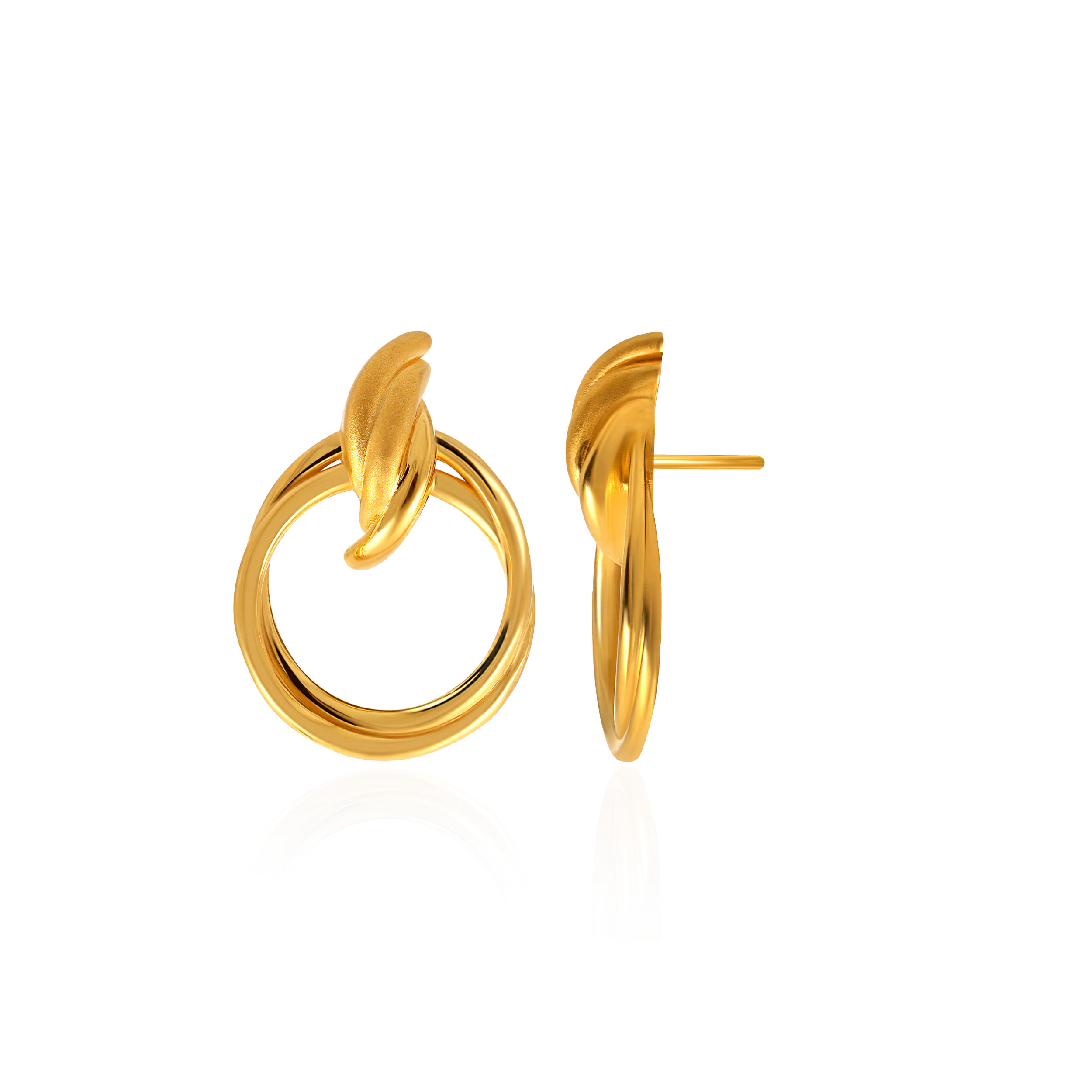 Radiant Orb Gold Studs - Senco Gold and Diamonds