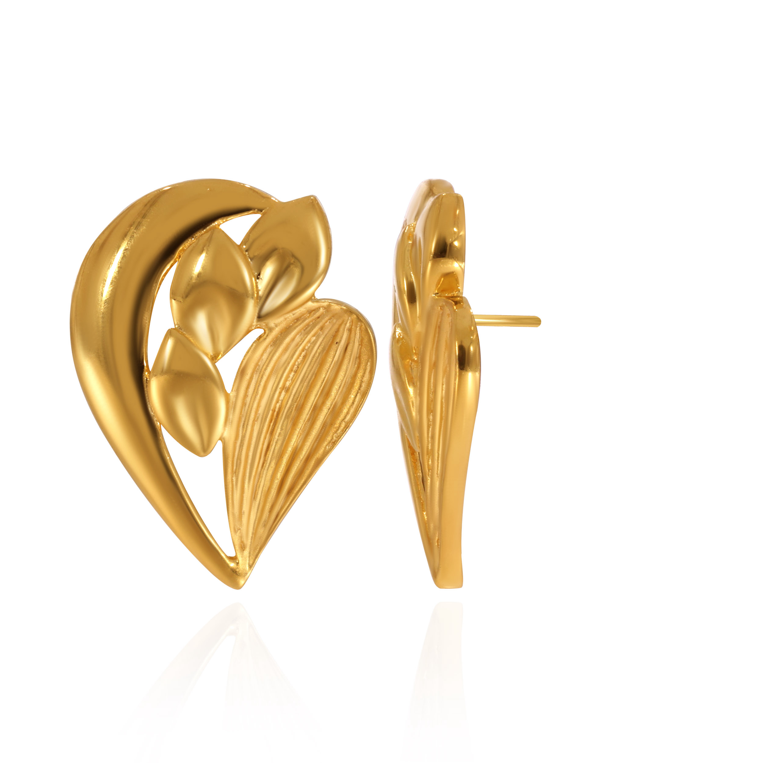 Leaflit Gleam Gold Studs - Senco Gold and Diamonds
