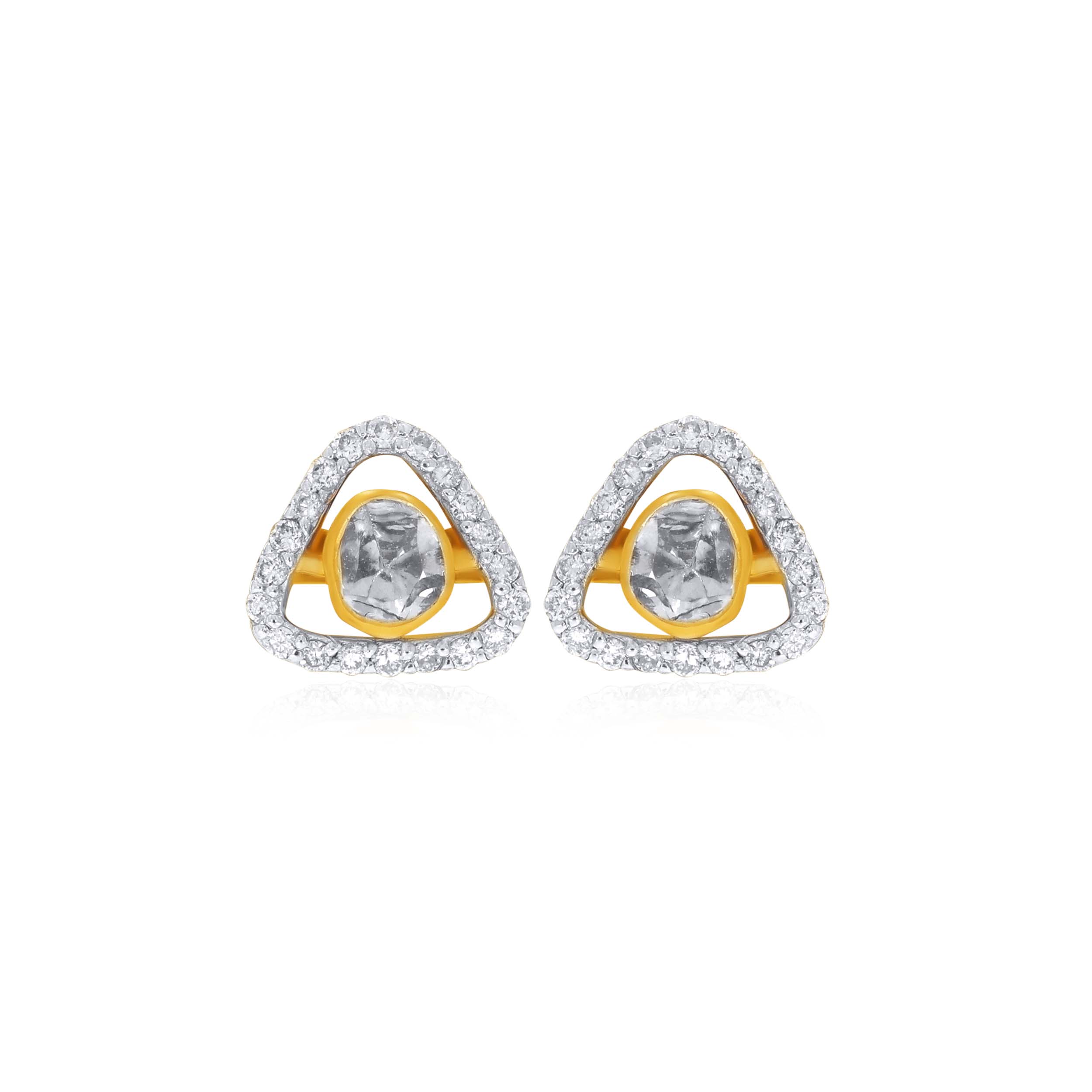 Sweet Shine Polki Diamond Studs - Senco Gold and Diamonds