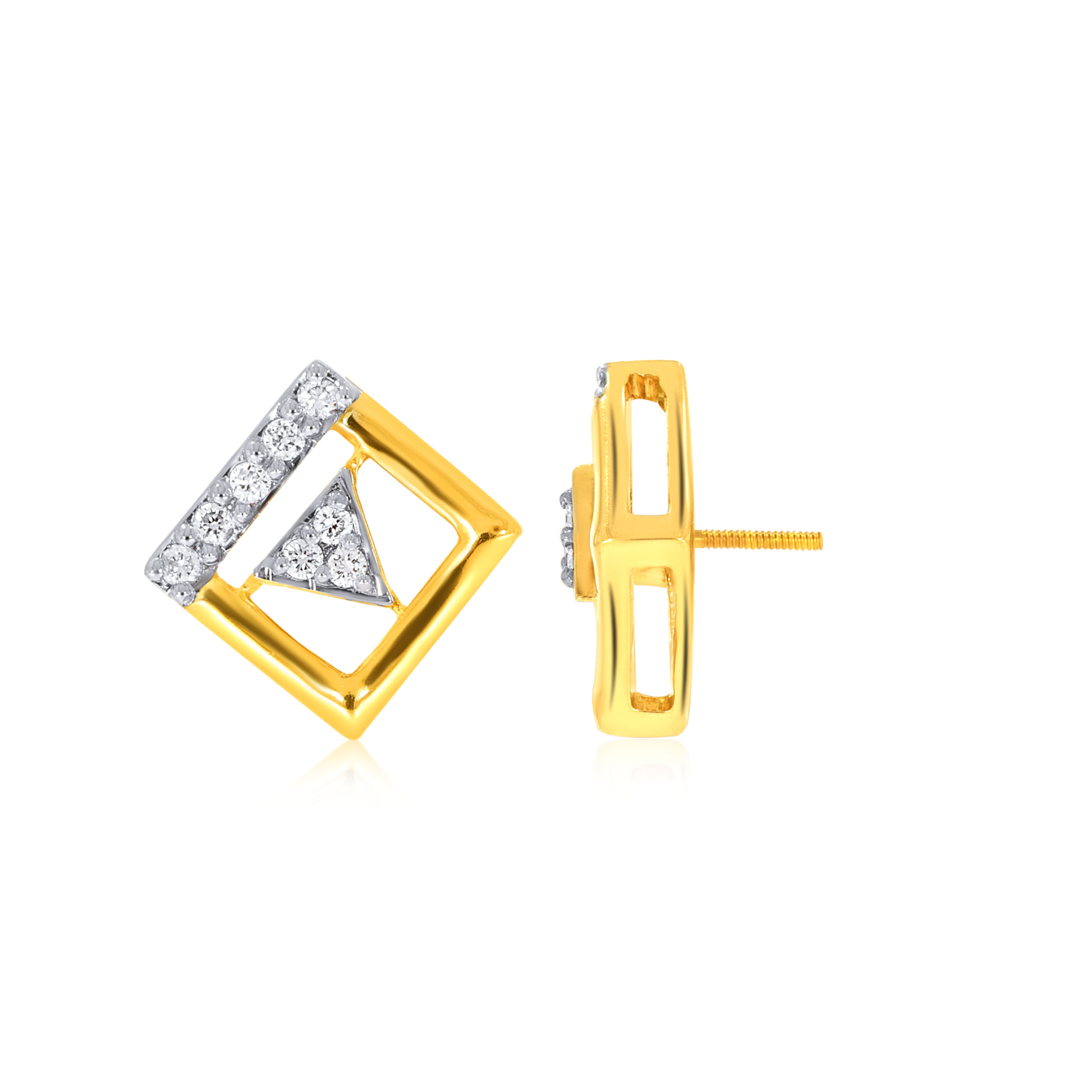 Triangular Treasure Diamond Studs - Senco Gold and Diamonds