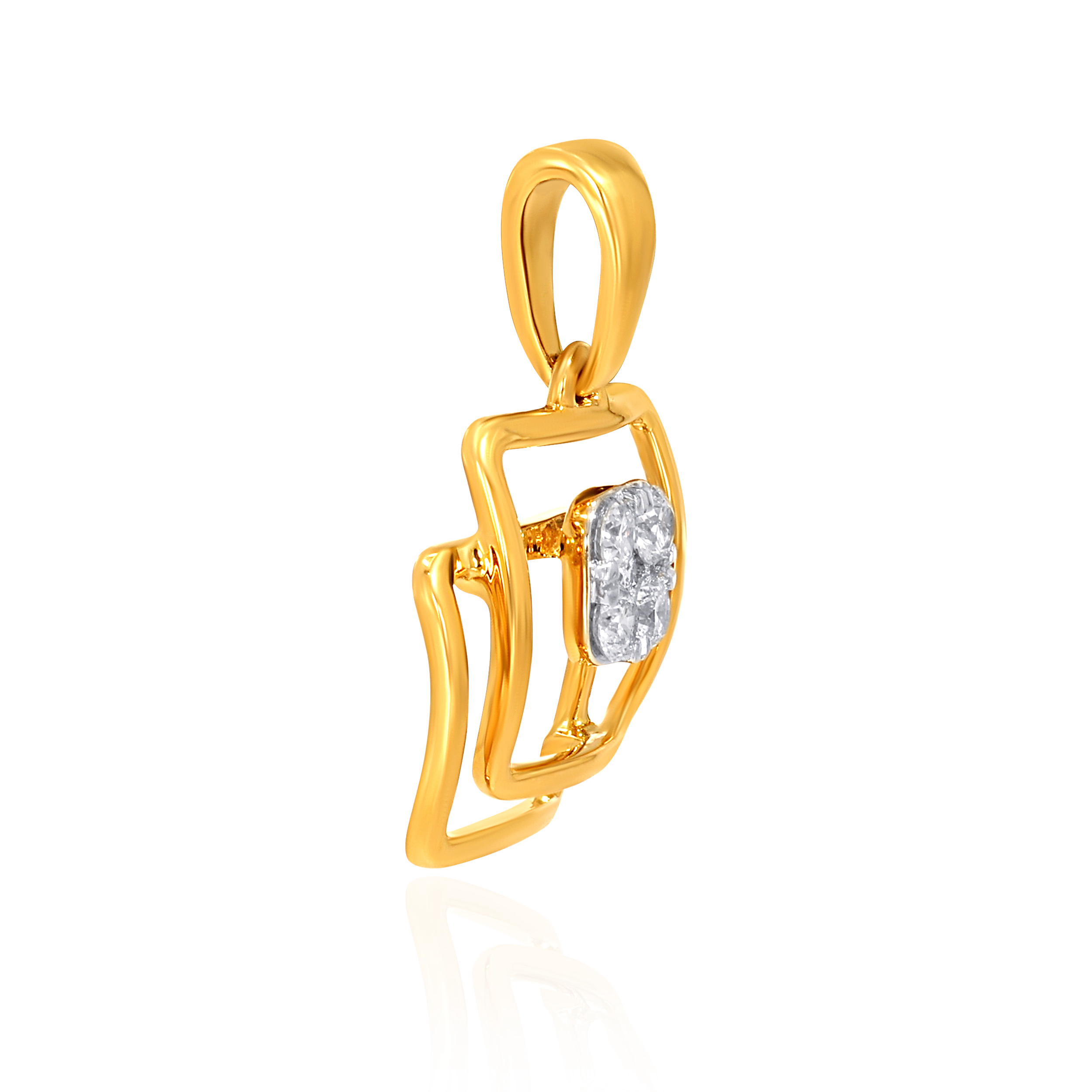 Sqaura Spark Diamond Pendant - Senco Gold and Diamonds