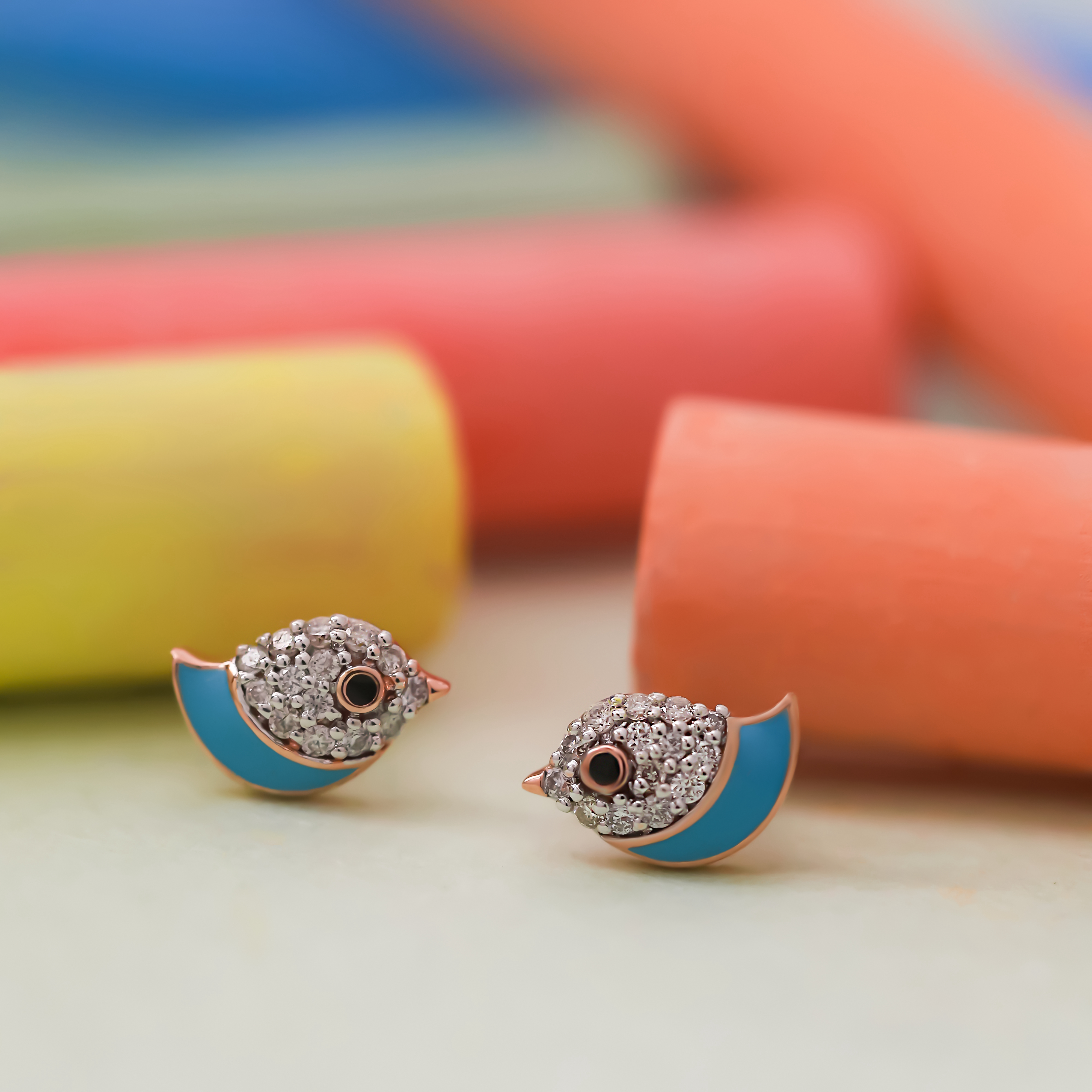 Blue Birdie Kids Diamond Studs - Senco Gold and Diamonds