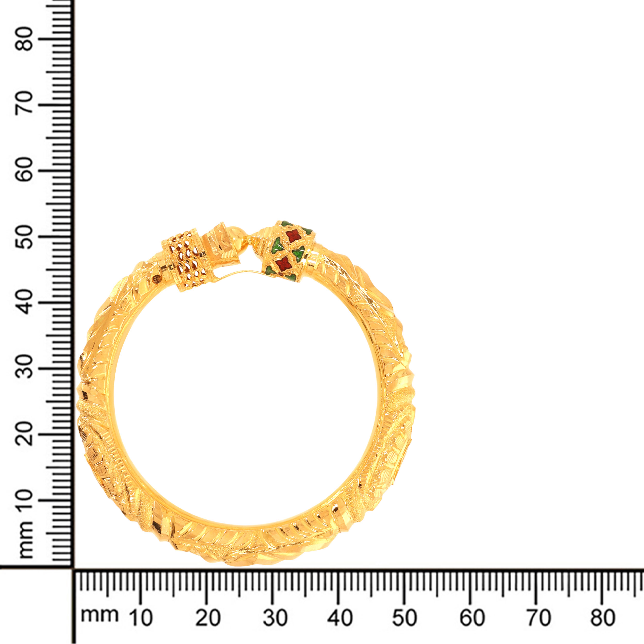 Cultural Appeal Gold Mukh Bangle - Senco Gold and Diamonds