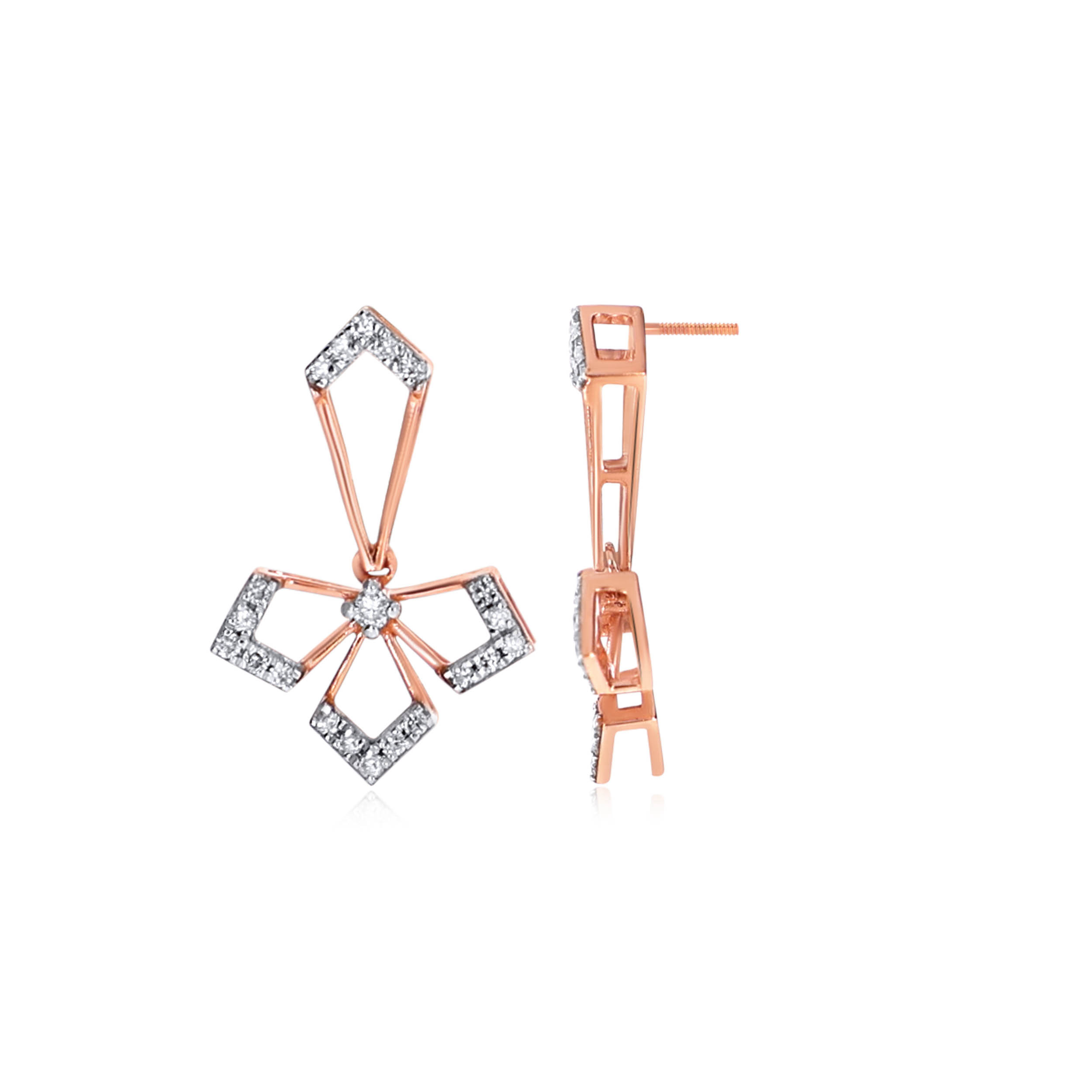 Dangling Bloom Diamond Drop Earrings - Senco Gold and Diamonds