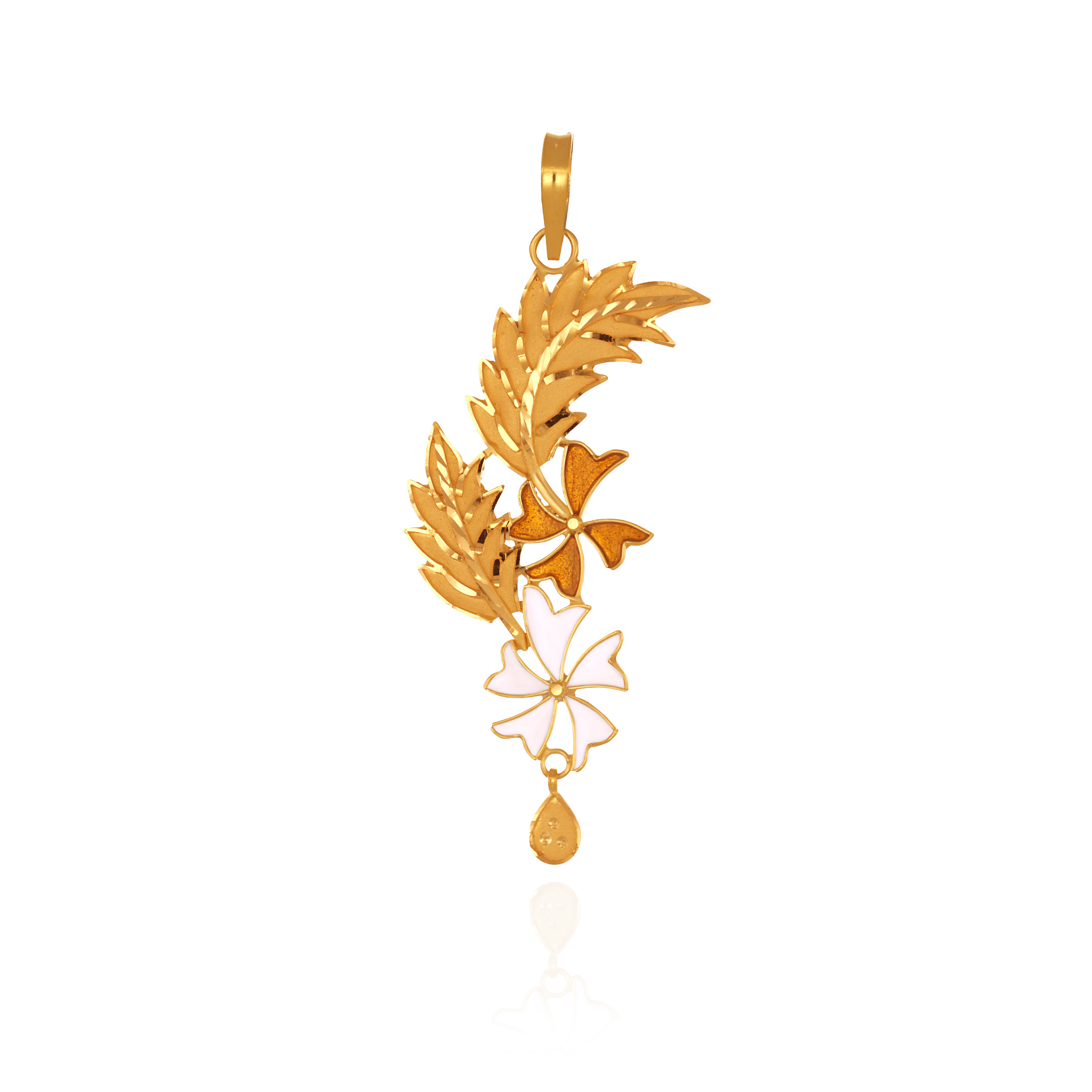 Divine Kash Phool Gold Pendant - Senco Gold and Diamonds