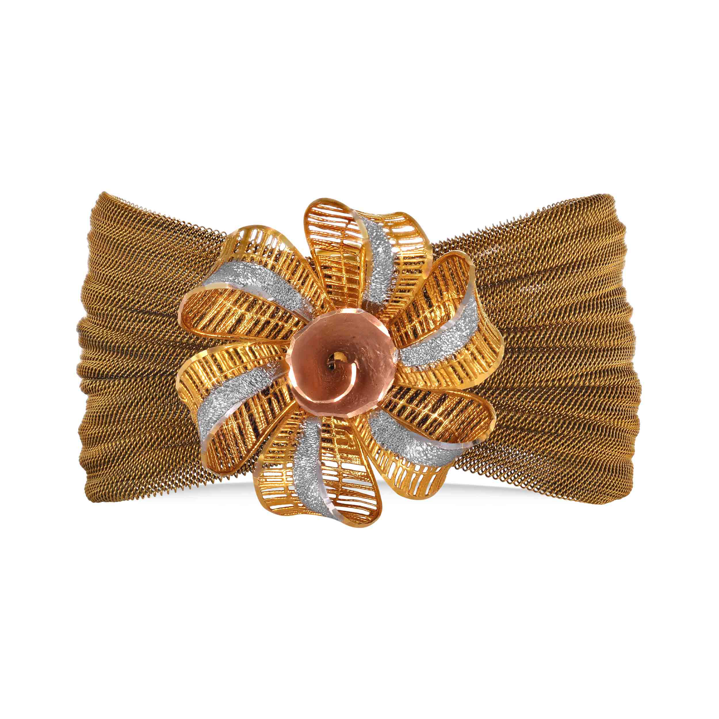 Vintage Bloom Woven Gold Chur - Senco Gold and Diamonds