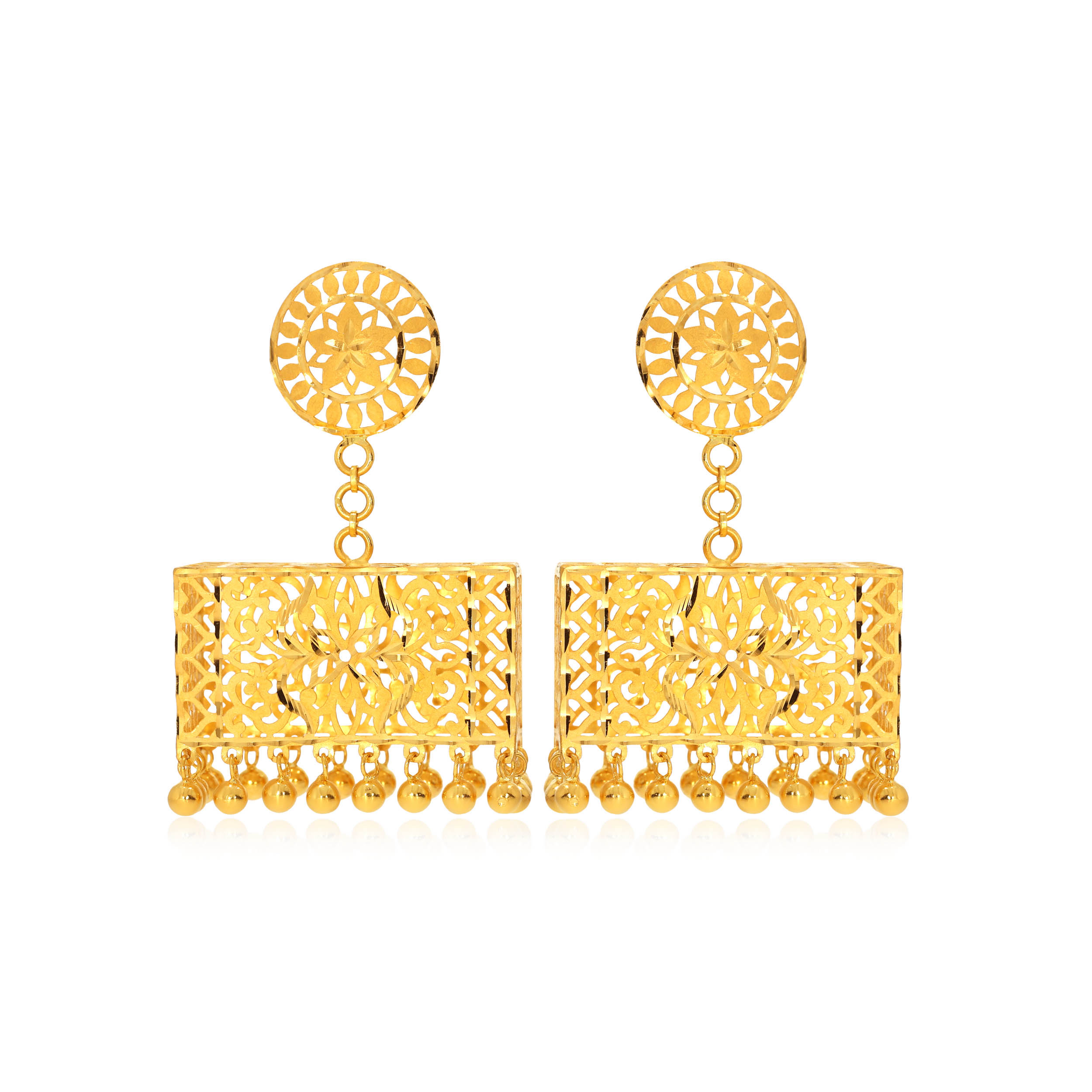 Treasure Box Gold Danglers - Senco Gold and Diamonds