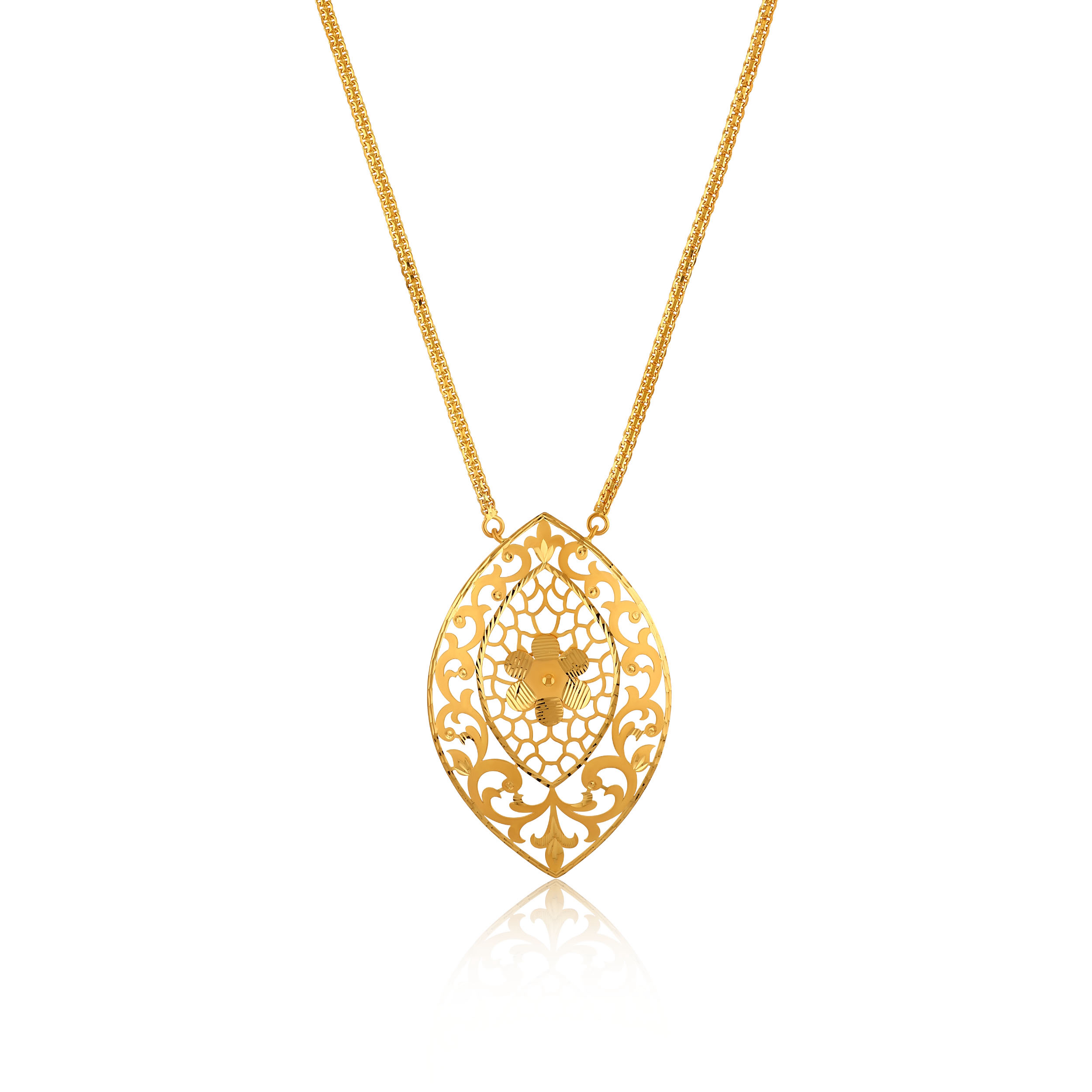 Florentine Marquis Gold Chain Pendant - Senco Gold and Diamonds