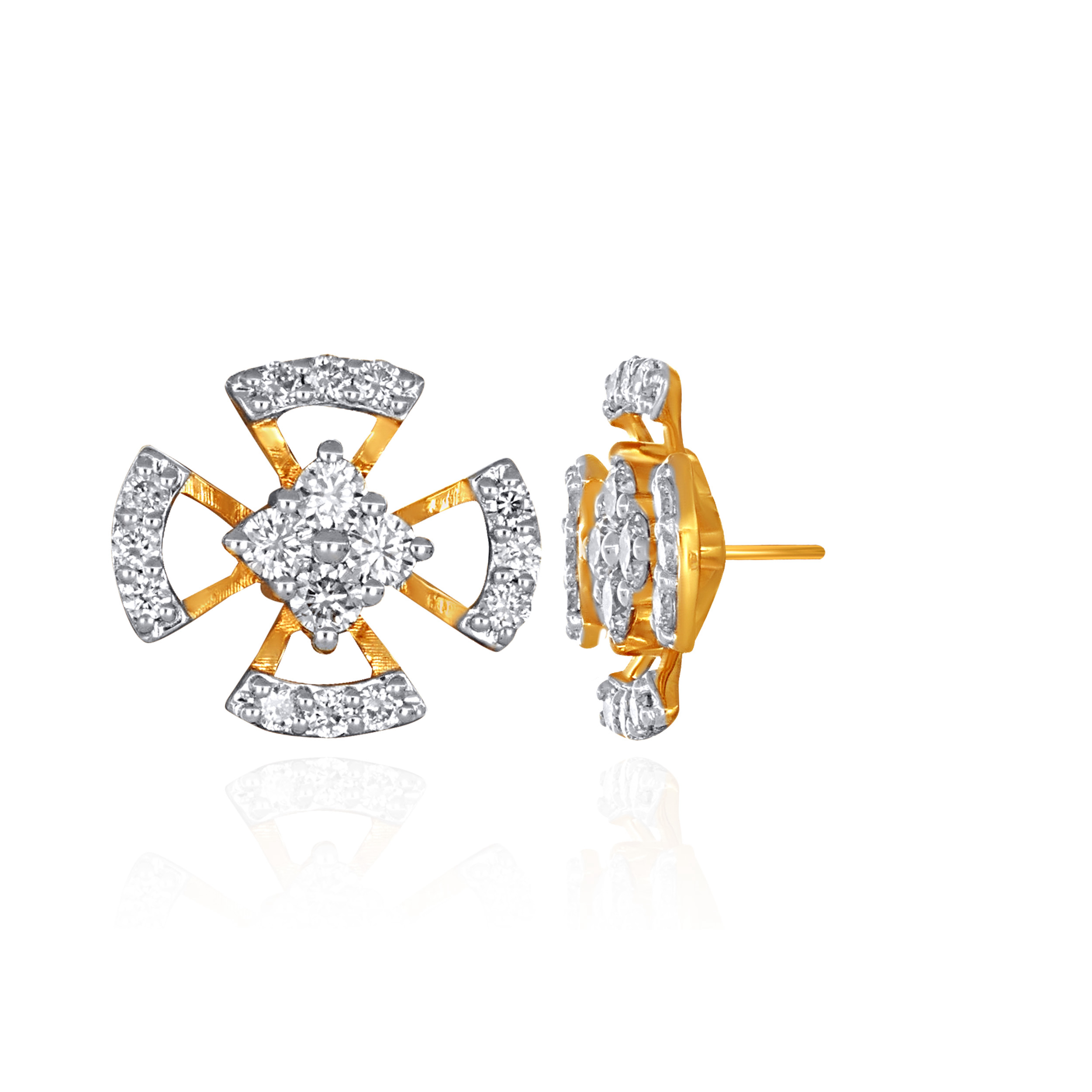 Radiant Quattro Diamond Studs - Senco Gold and Diamonds