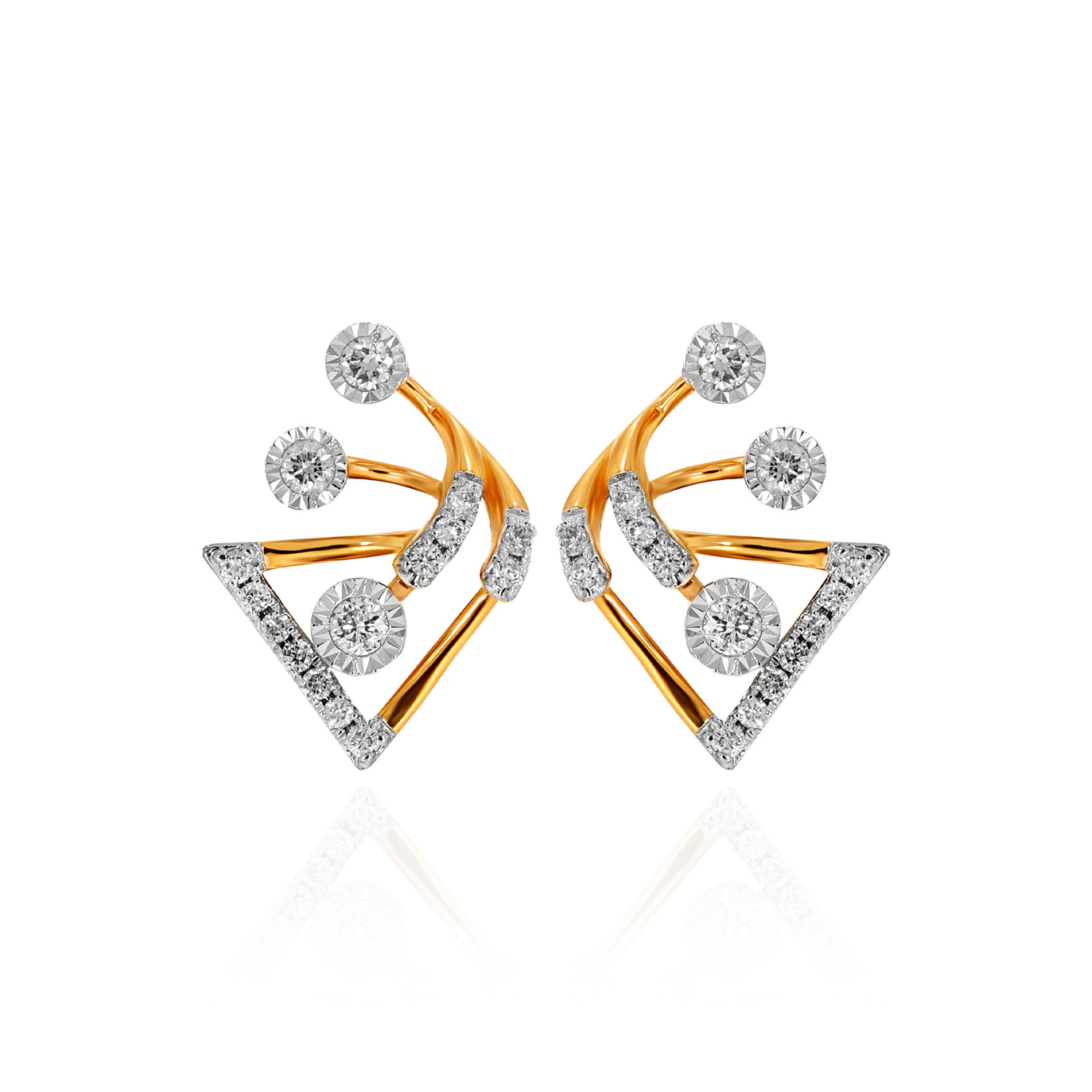 Modern Orbit Diamond Studs - Senco Gold and Diamonds