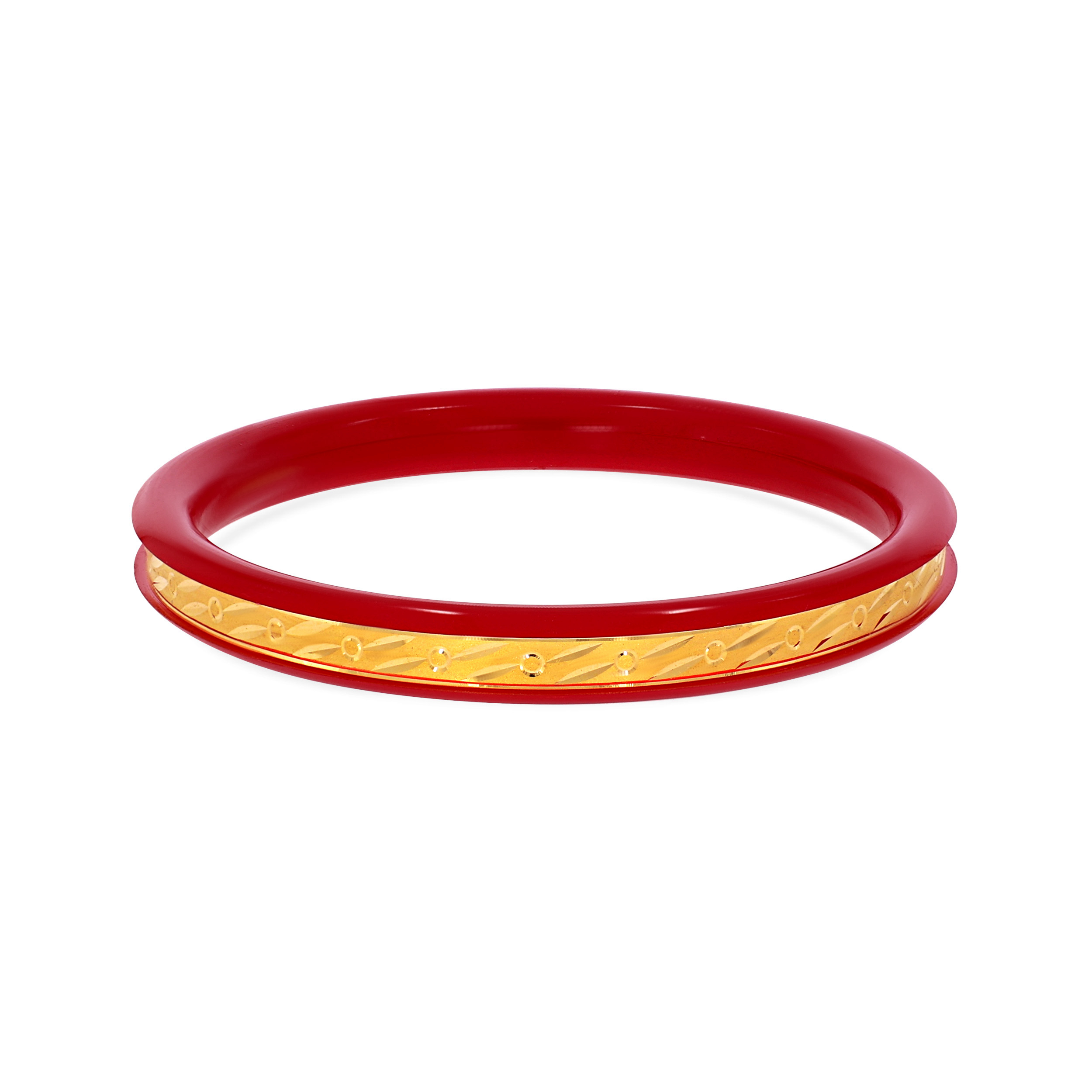 Classic Cultural Channel Gold Pola Bangle - Senco Gold and Diamonds