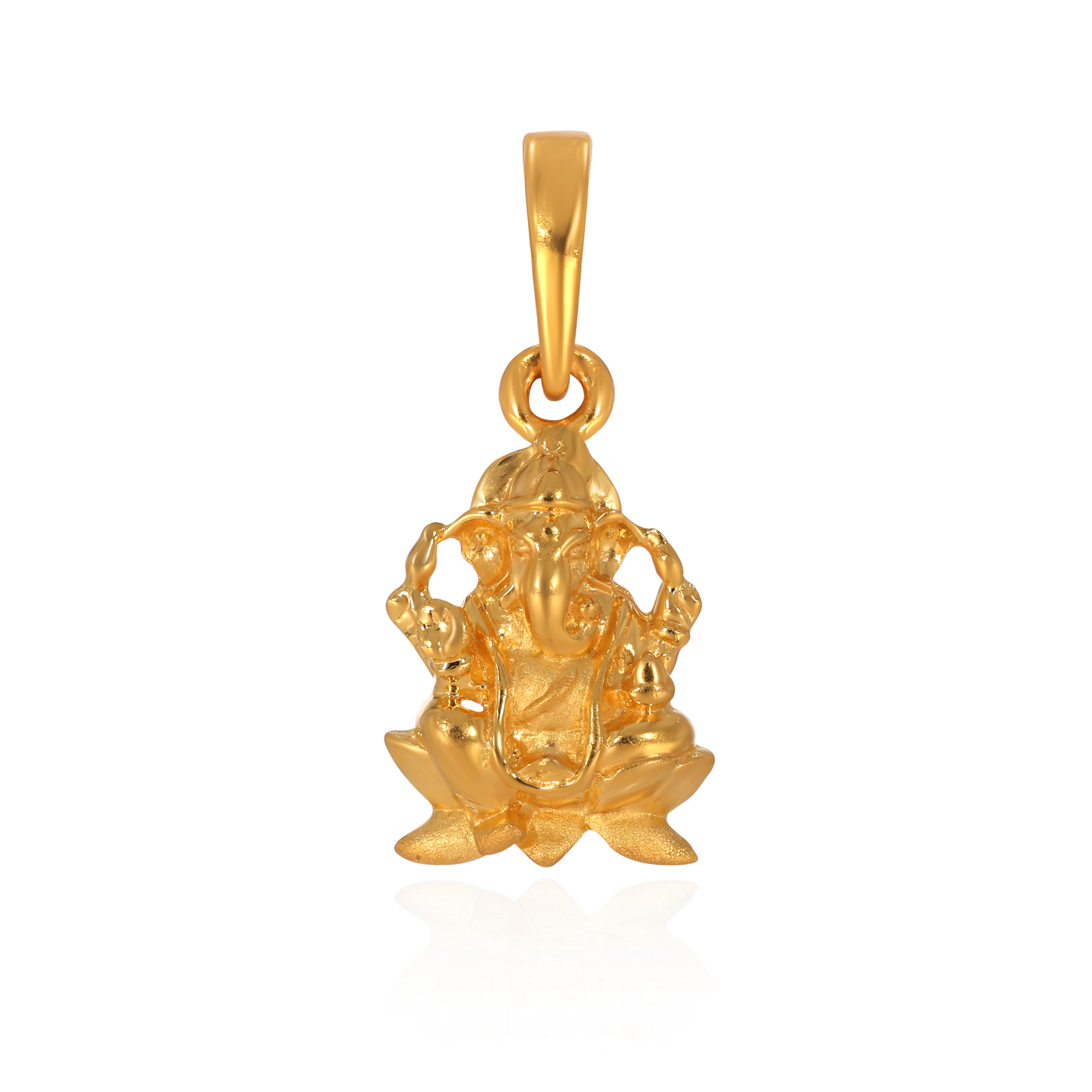 Sacred Glow Gold Ganesha Pendant - Senco Gold and Diamonds
