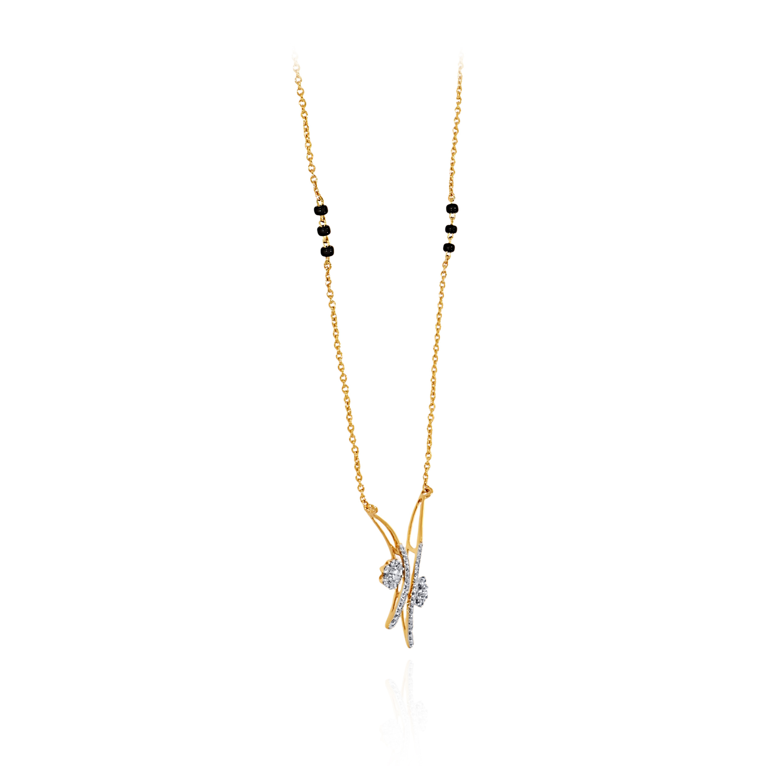 Floral Fusion Diamond Mangalsutra - Senco Gold and Diamonds