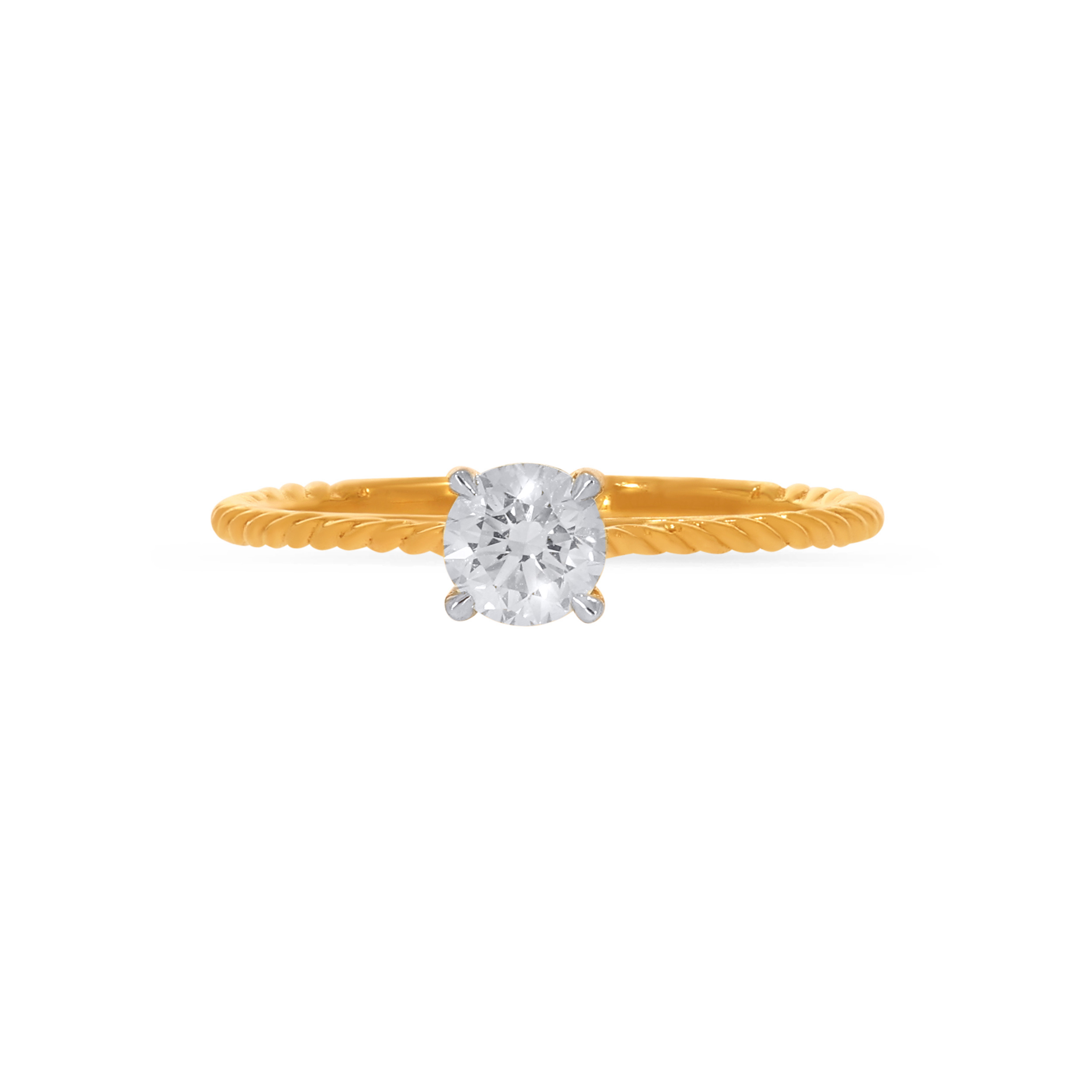 18K Yellow Gold Solitaire Ring-DLR-D000731880 - Senco Gold and Diamonds