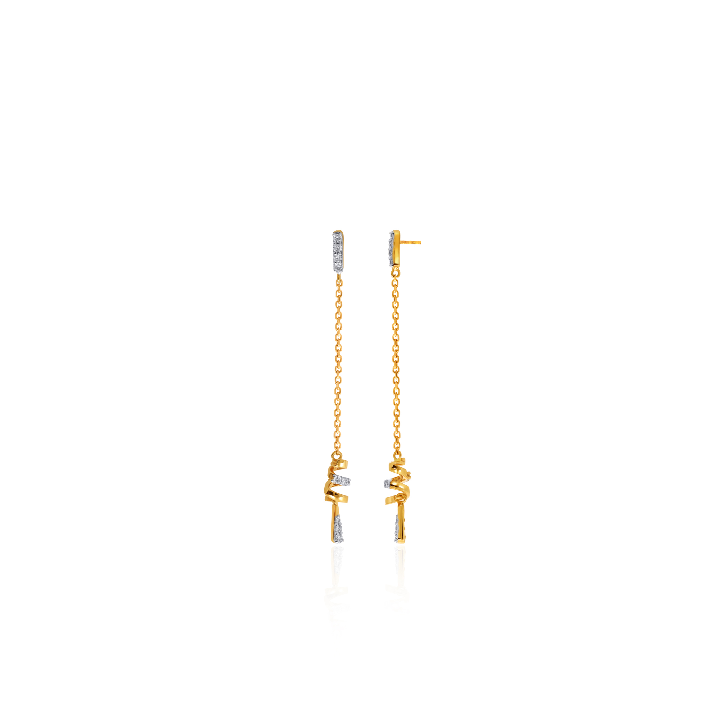 Dangling Swirl Diamond Earrings - Senco Gold and Diamonds