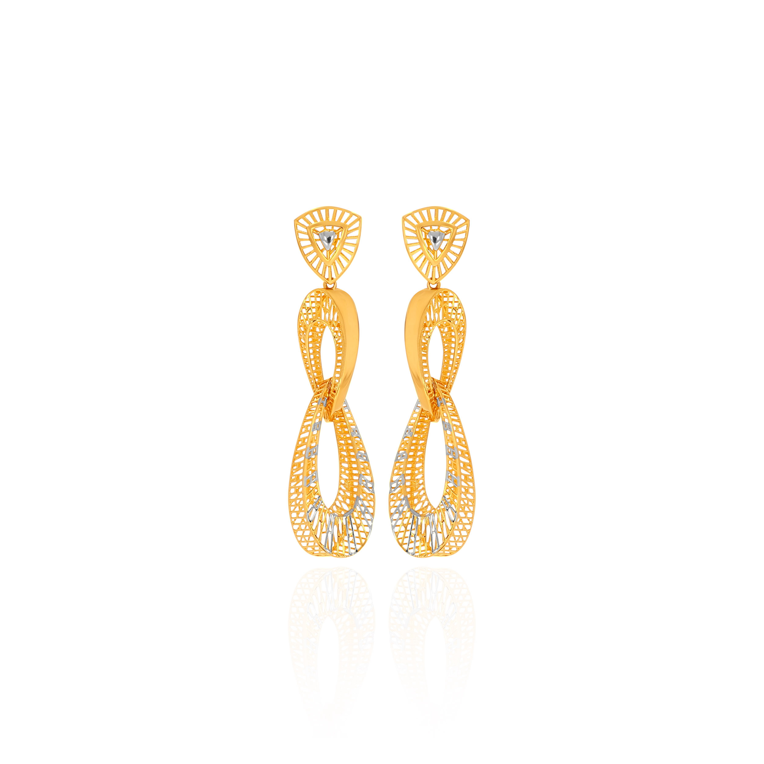 Elan Loop Linked Gold Earrings - Senco Gold and Diamonds