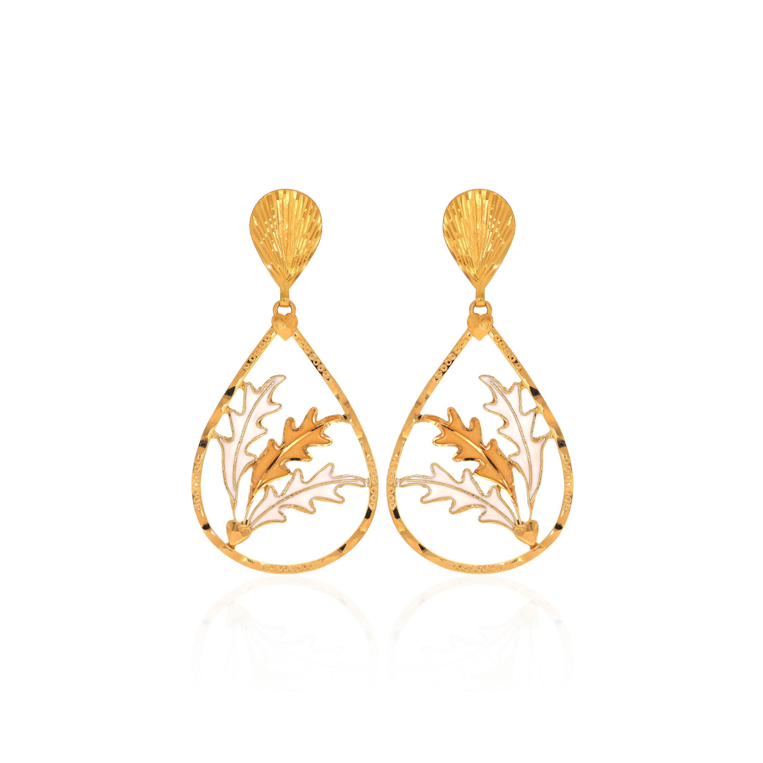 22K Yellow Gold Drop Earrings-GP-D000782696 - Senco Gold and Diamonds