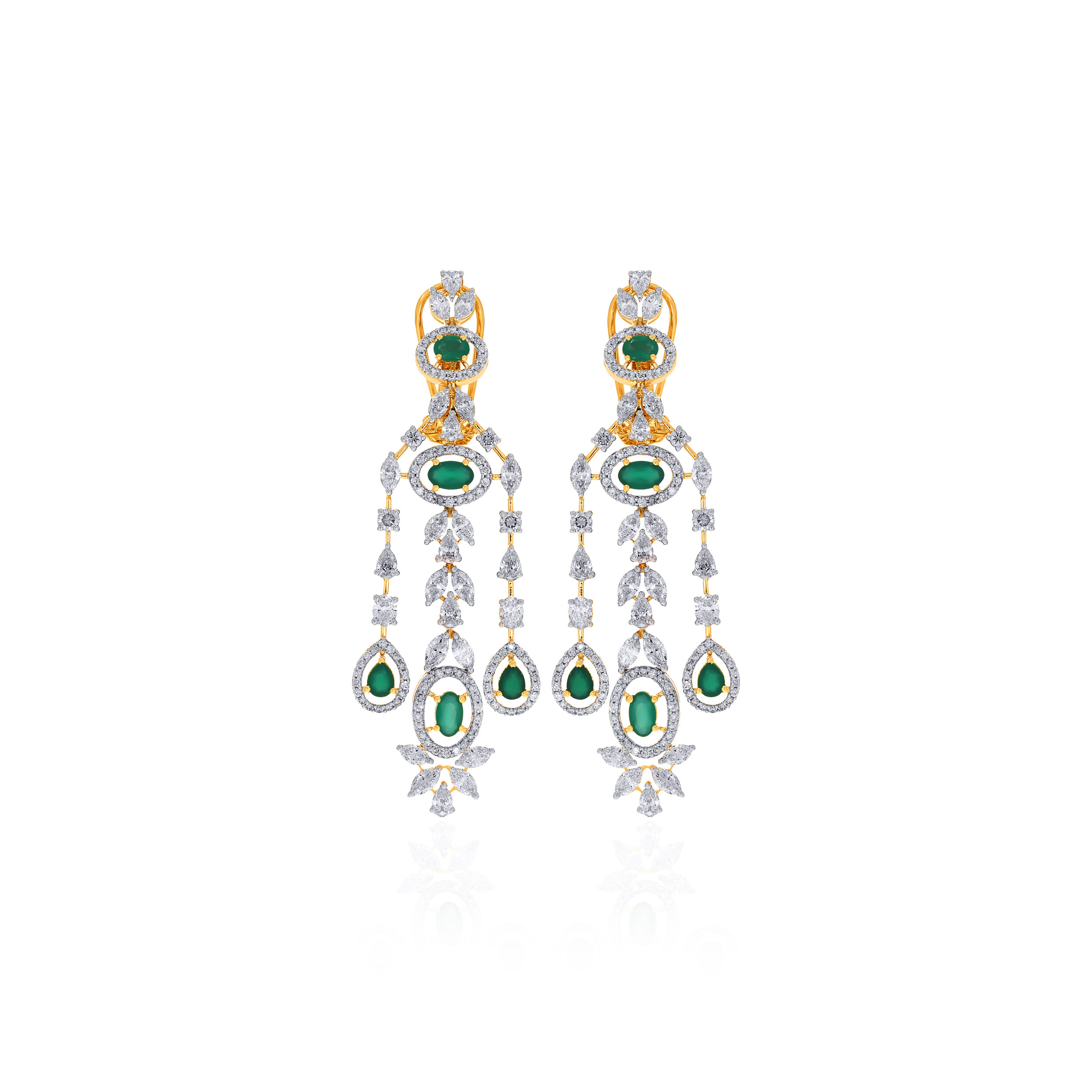 14K Yellow Gold Diamond Earrings-DTGN-D000786232 - Senco Gold and Diamonds