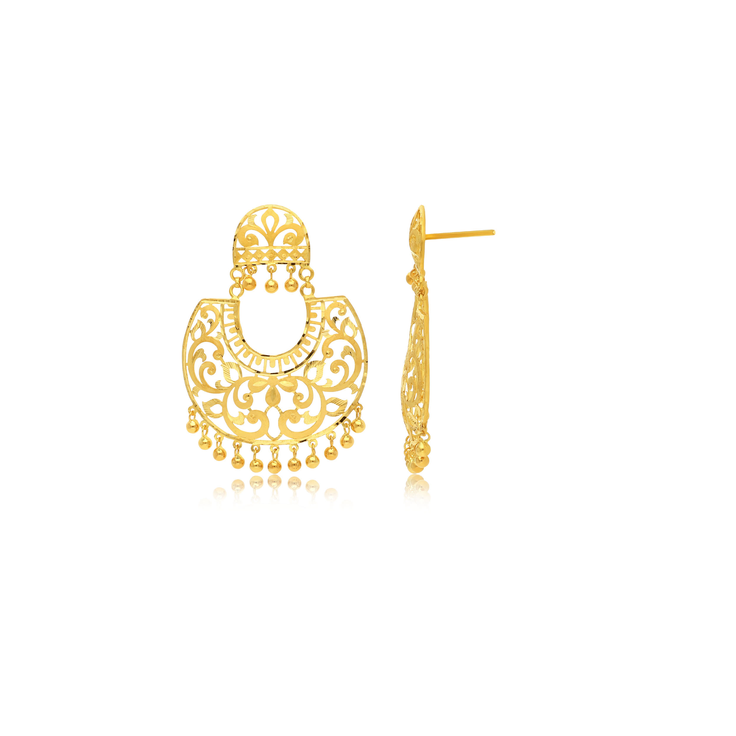 Radiant Art Gold Chandbali Earrings - Senco Gold and Diamonds