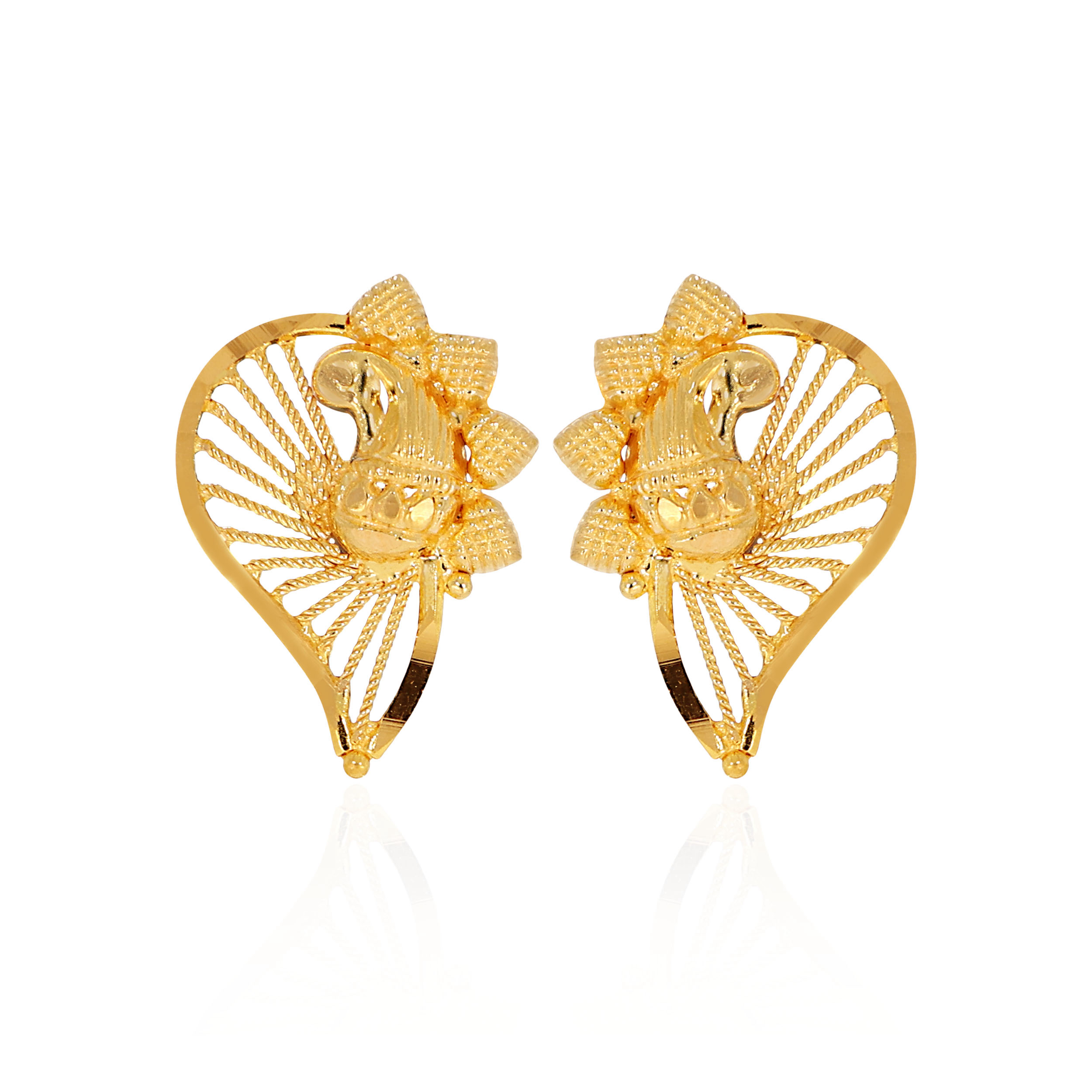 Paisley Allure Gold Studs - Senco Gold and Diamonds