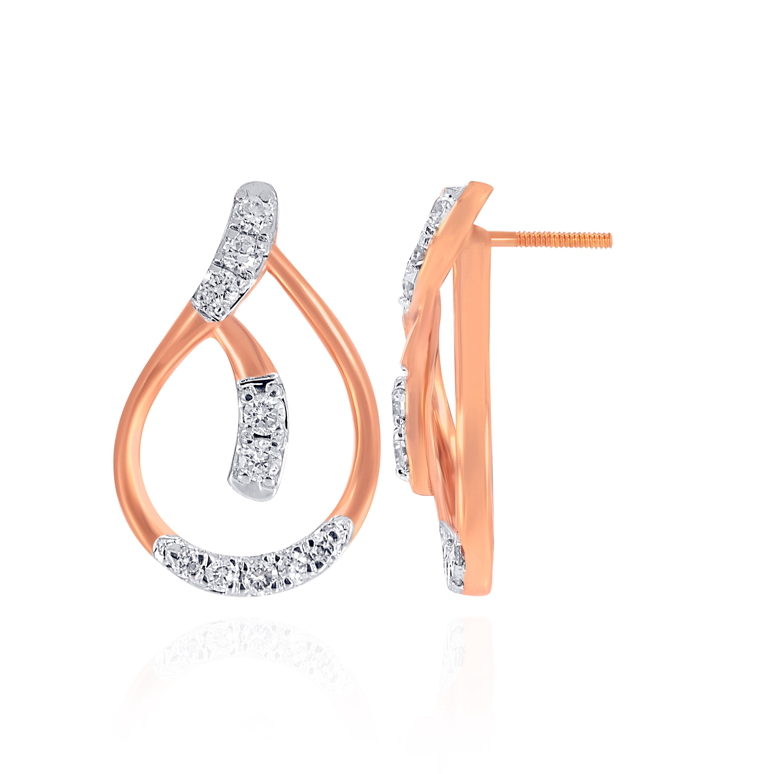 Floating Curve Diamond Studs - Senco Gold and Diamonds
