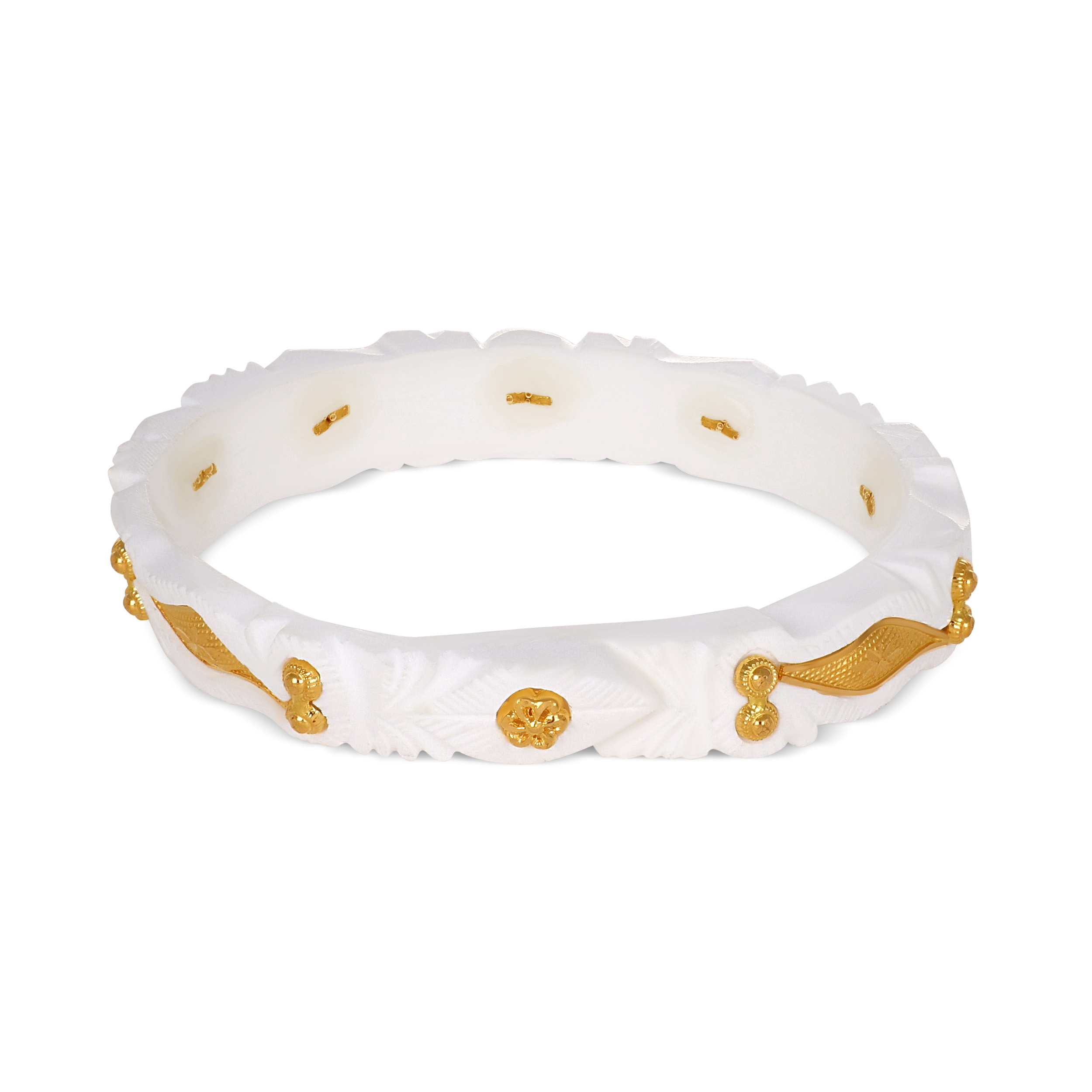 Ivory Tradition Gold Sankha Bangle - Senco Gold and Diamonds