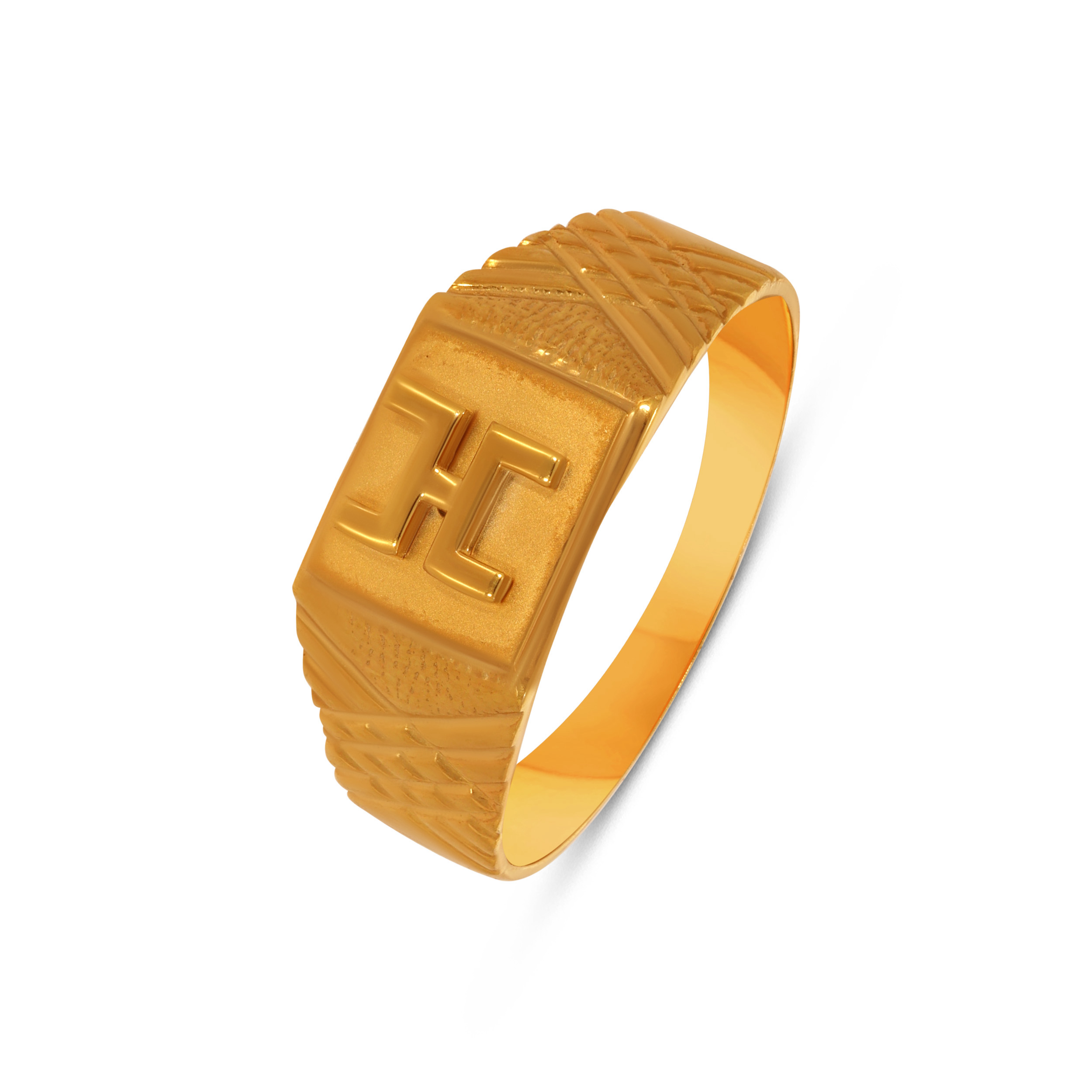 Swastik Legacy Men's Gold Ring - Senco Gold and Diamonds