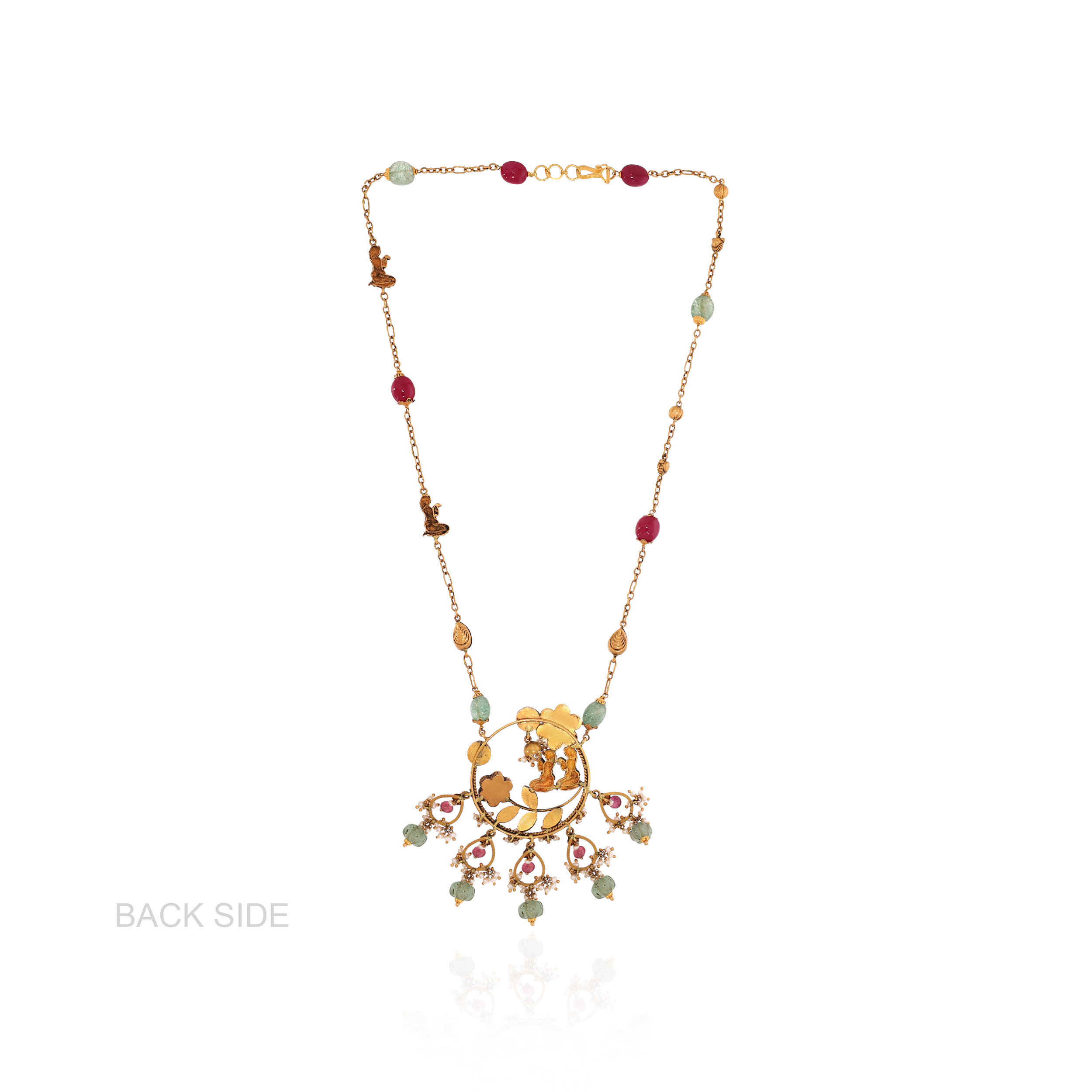 22K Yellow Gold Kundan Necklace-GN-D000782874 - Senco Gold and Diamonds