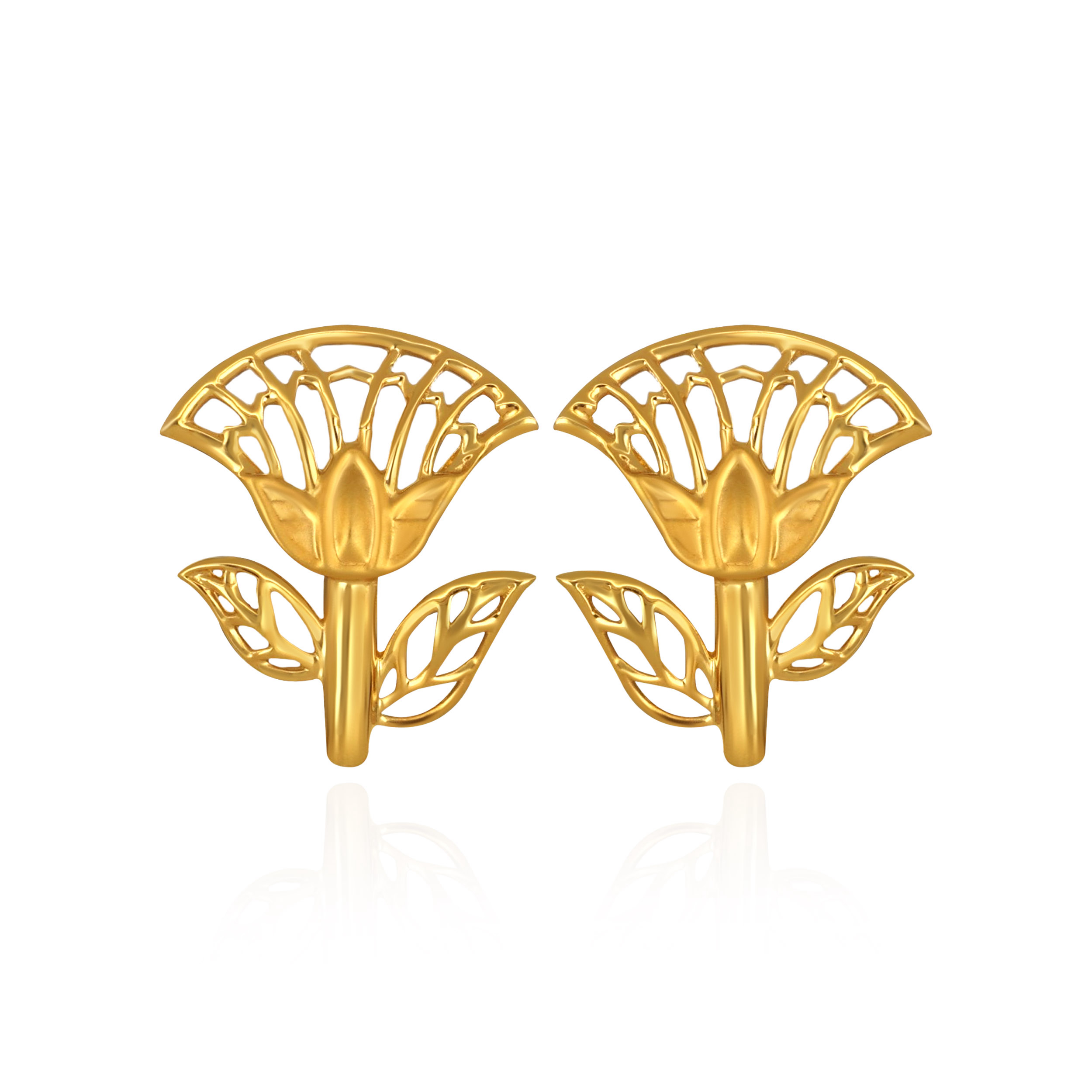 Chic Bloom Gold Studs - Senco Gold and Diamonds