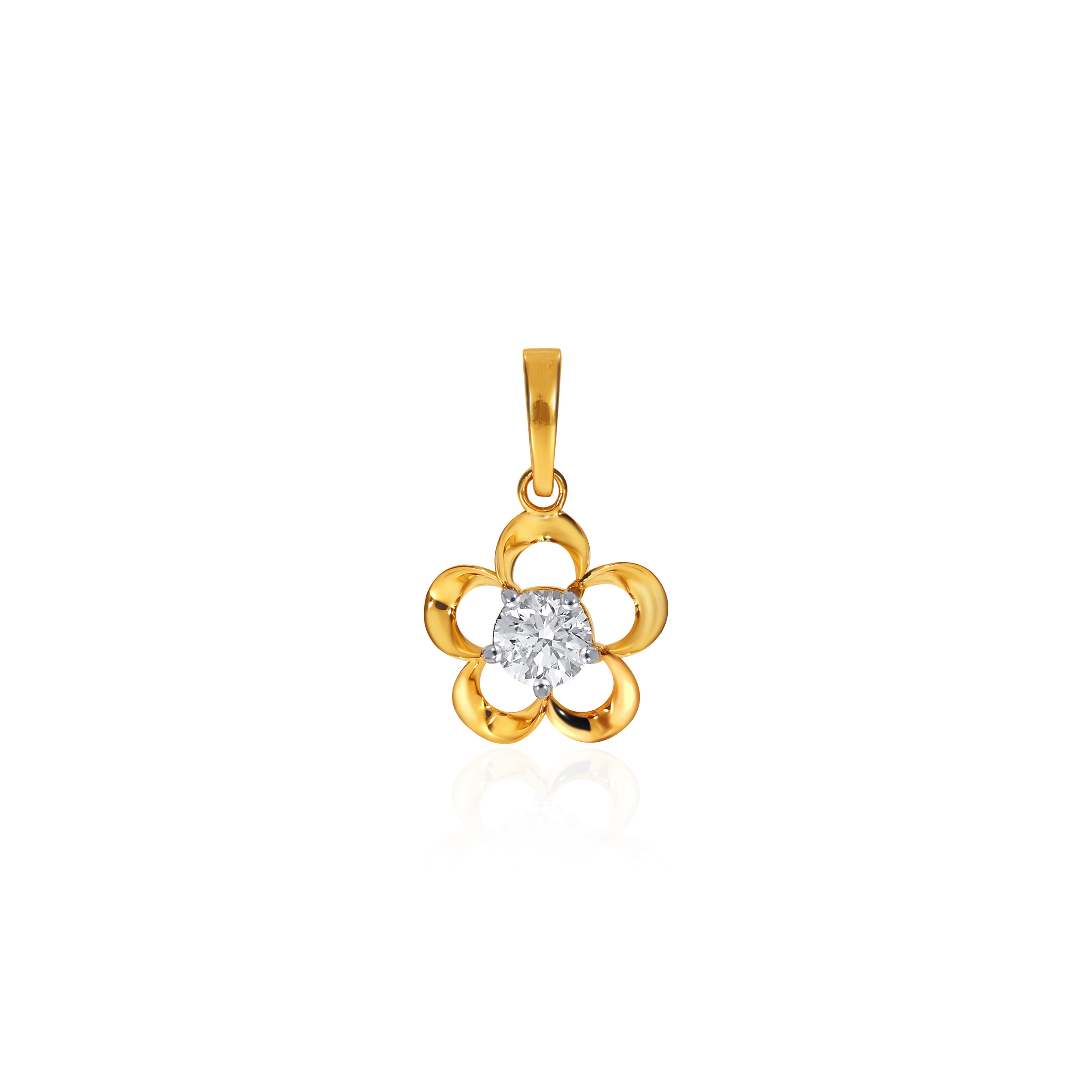 Floral Gleam Solitaire Pendant - Senco Gold and Diamonds
