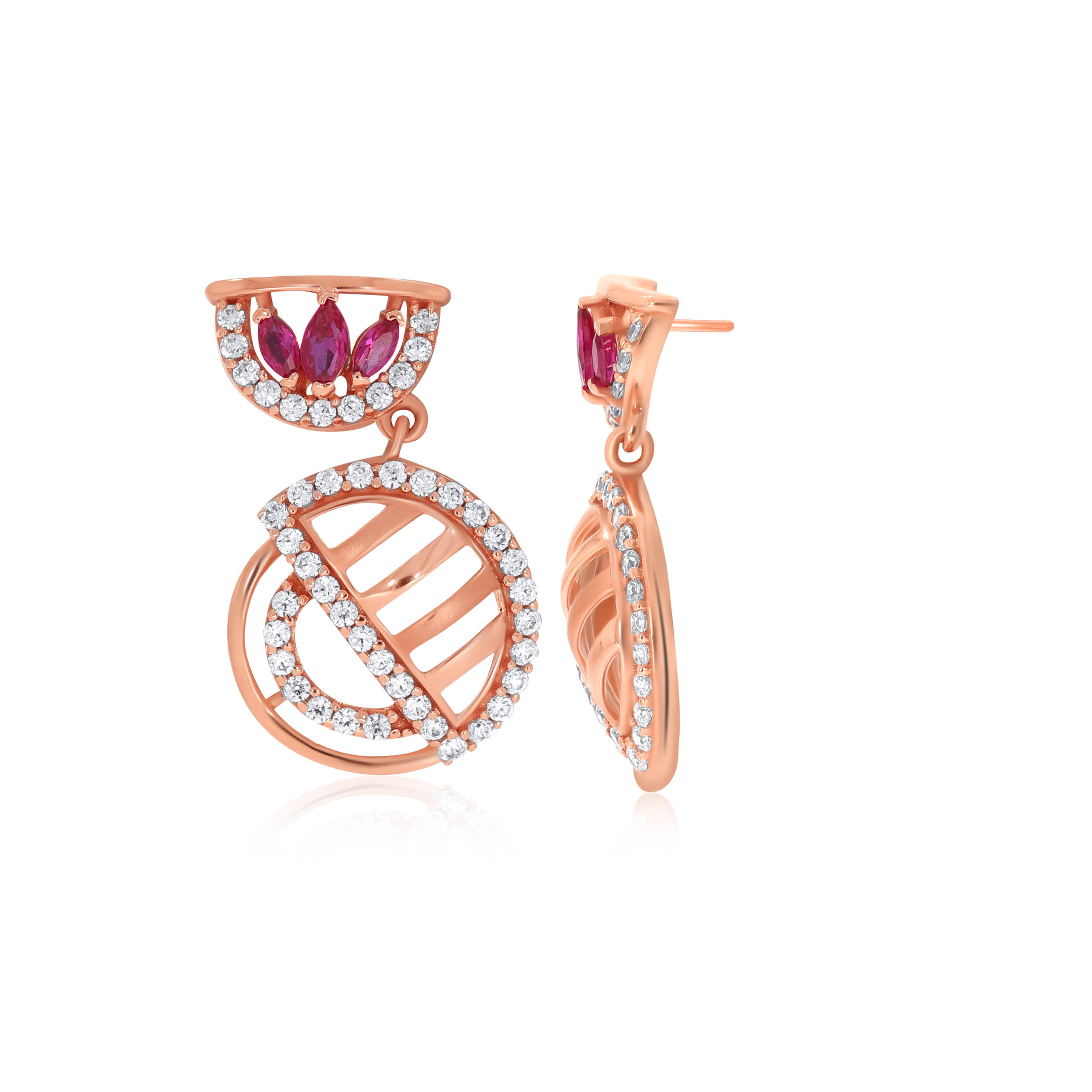 Wheel of Dazzle Gold Drop Earrings - Senco Gold and Diamonds