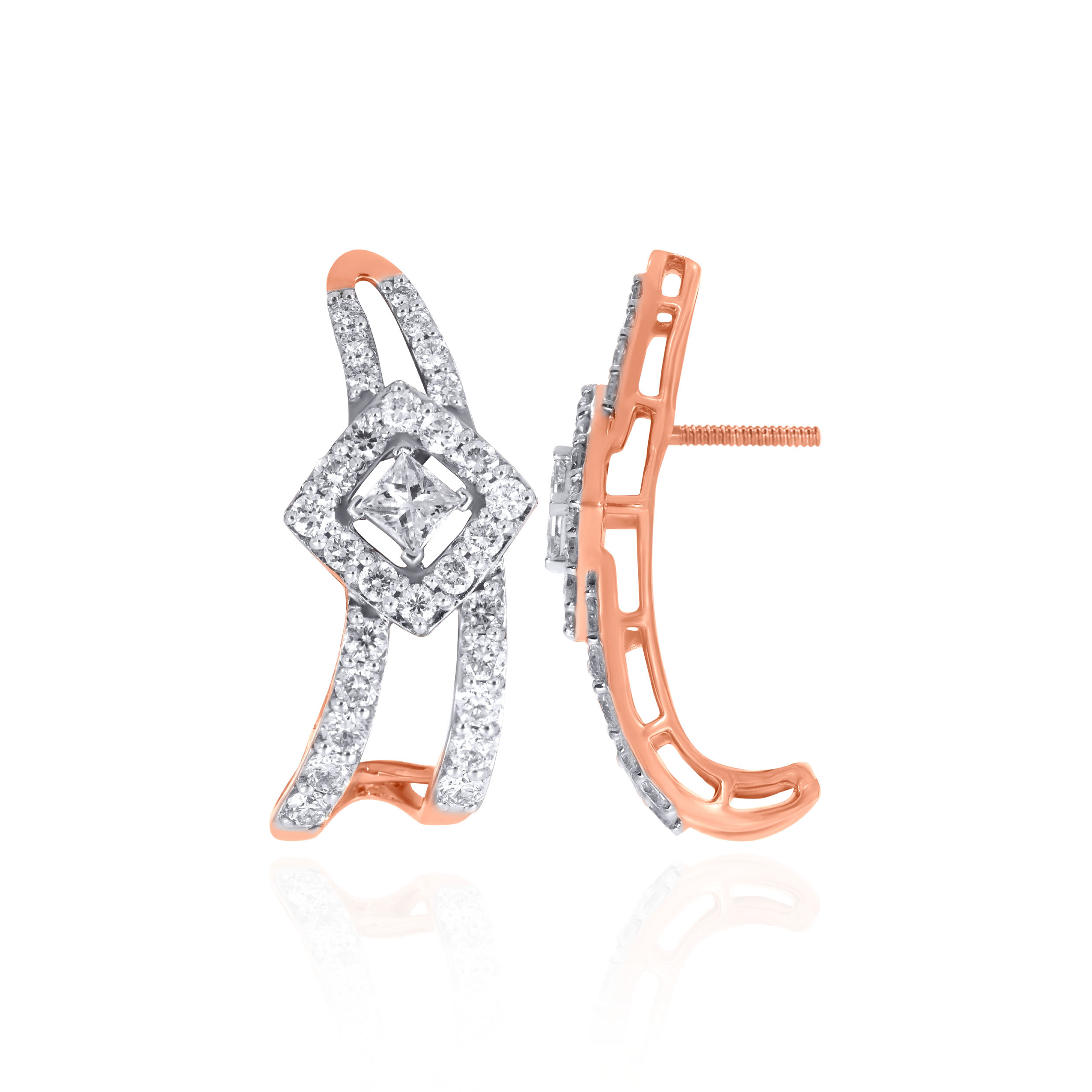 Twilight Curve Diamond Studs - Senco Gold and Diamonds