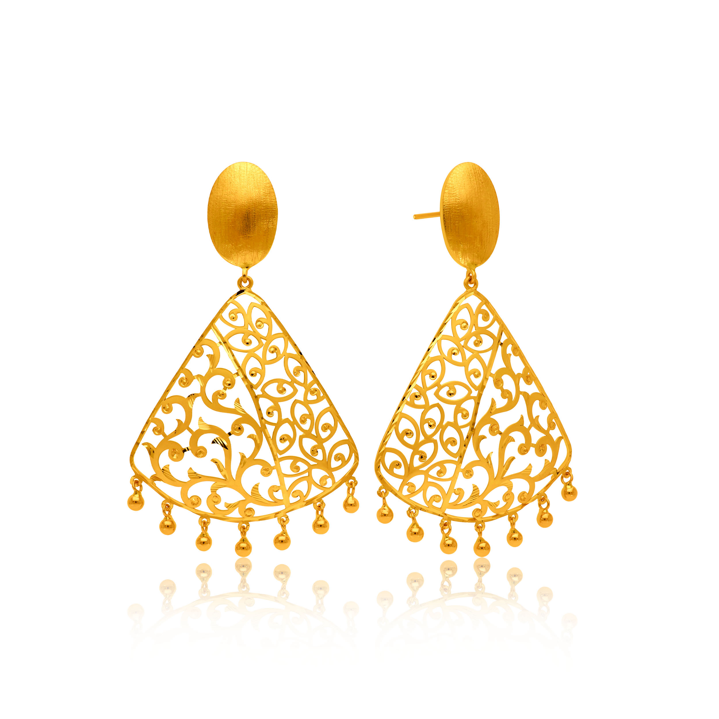 22K Yellow Gold Danglers Earrings-GP-SAD0005773 - Senco Gold and Diamonds