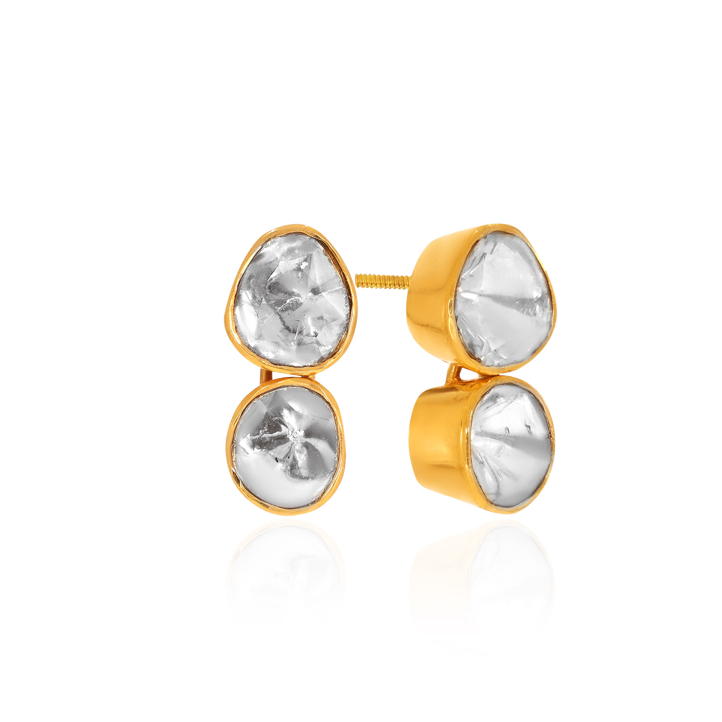 Timeless Polki Drop Earrings - Senco Gold and Diamonds