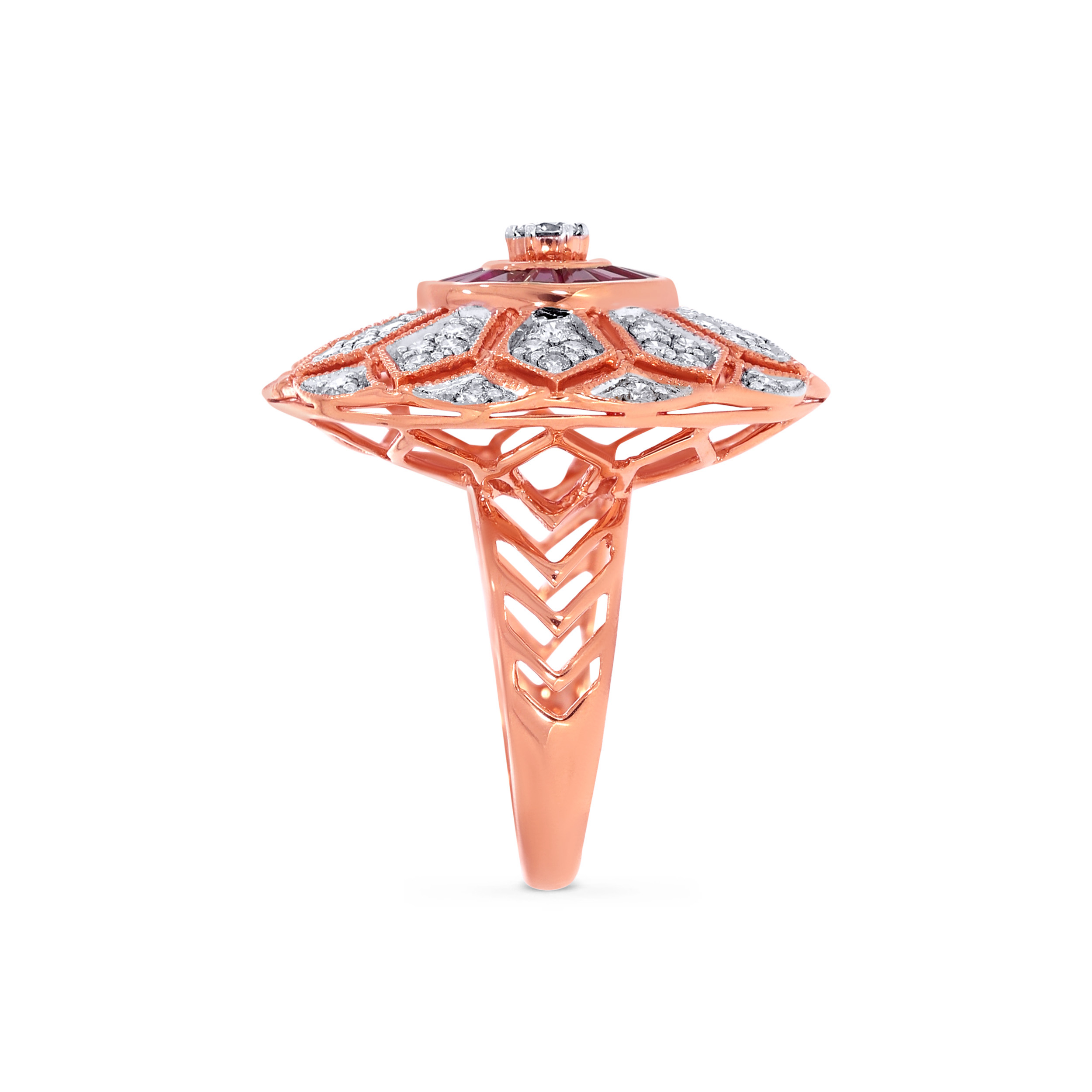 18K Rose Gold Diamond Ring-DLR-D000549662 - Senco Gold and Diamonds