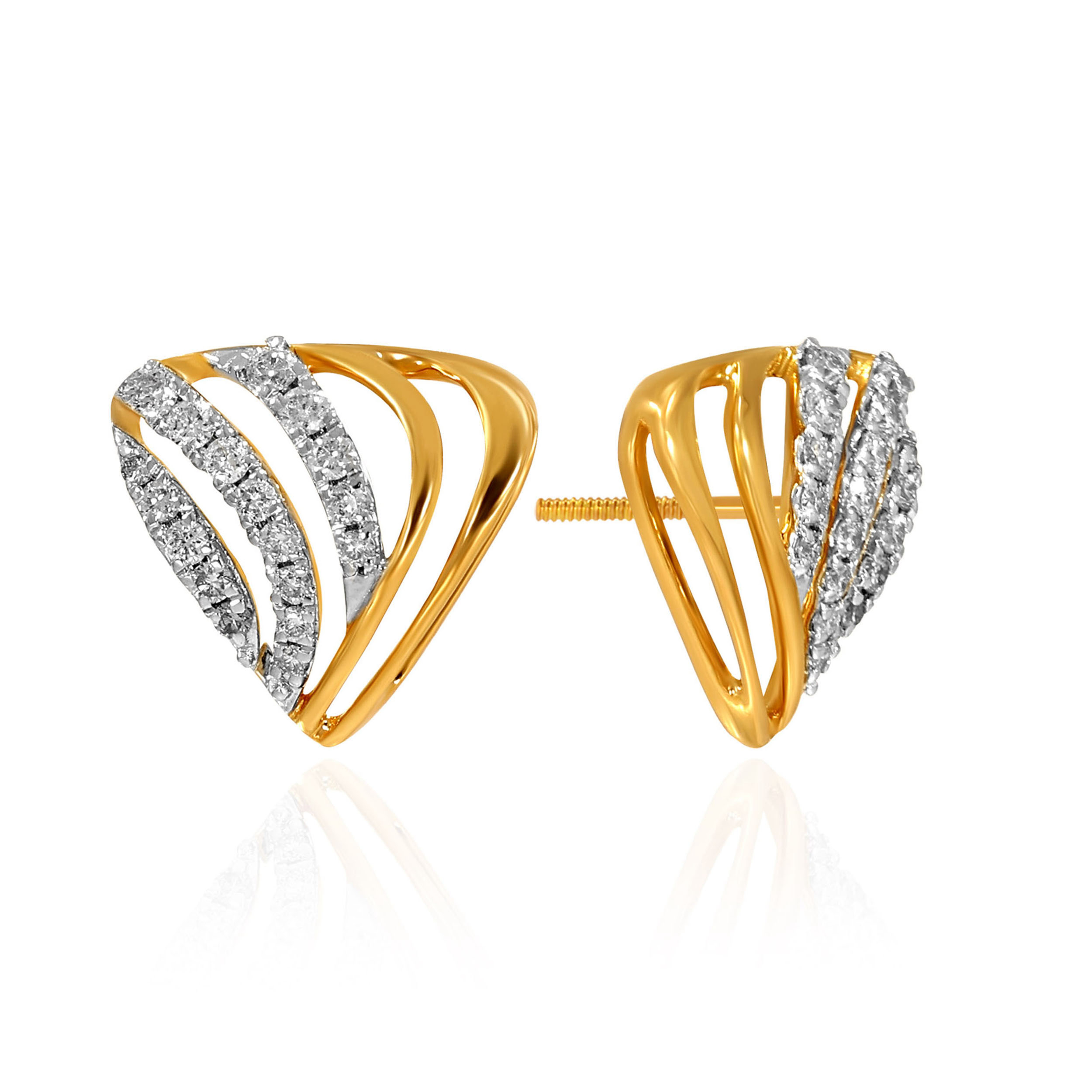 Radiant Swirl Diamond Studs - Senco Gold and Diamonds