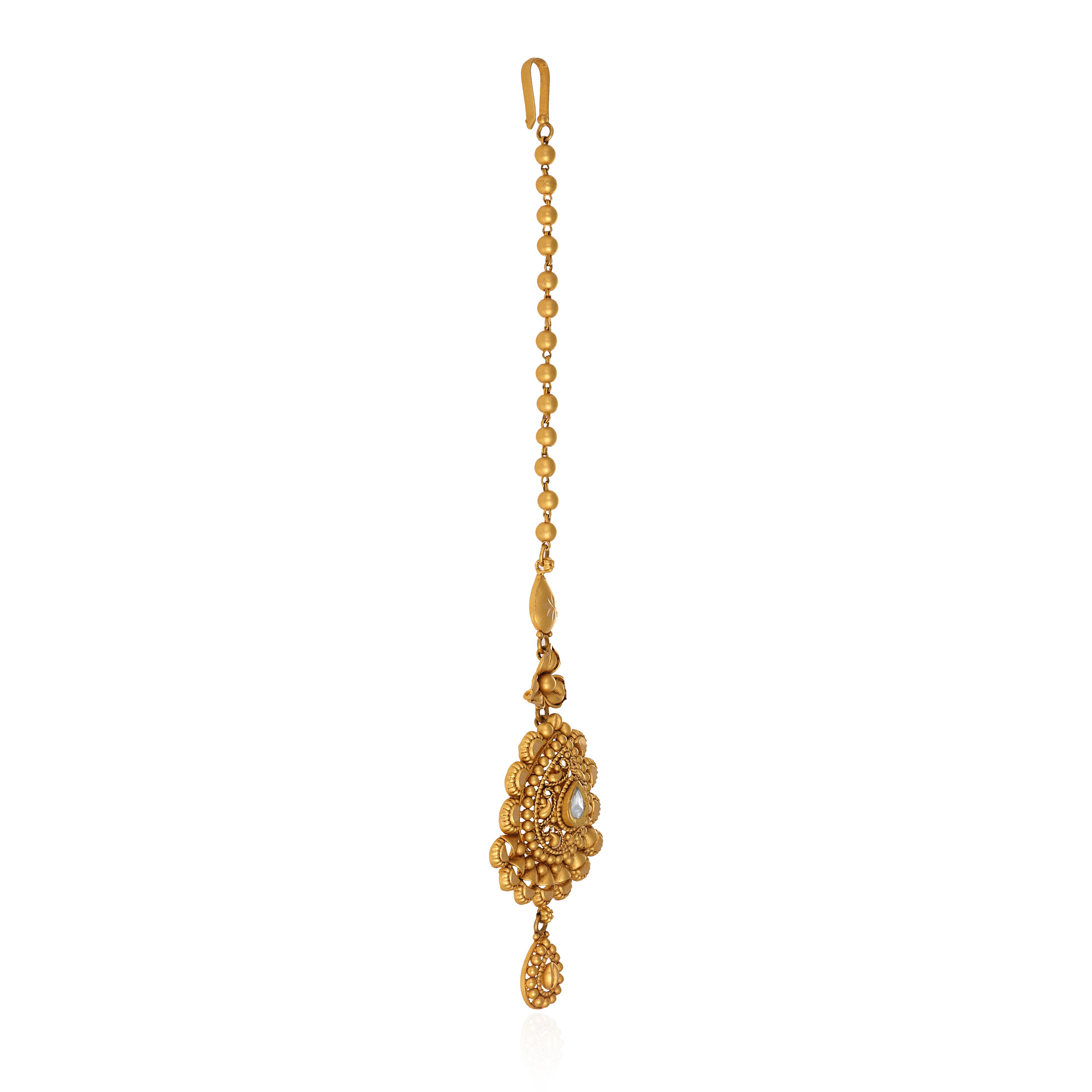 Royal Opulent Antique Gold Maang Tika - Senco Gold and Diamonds