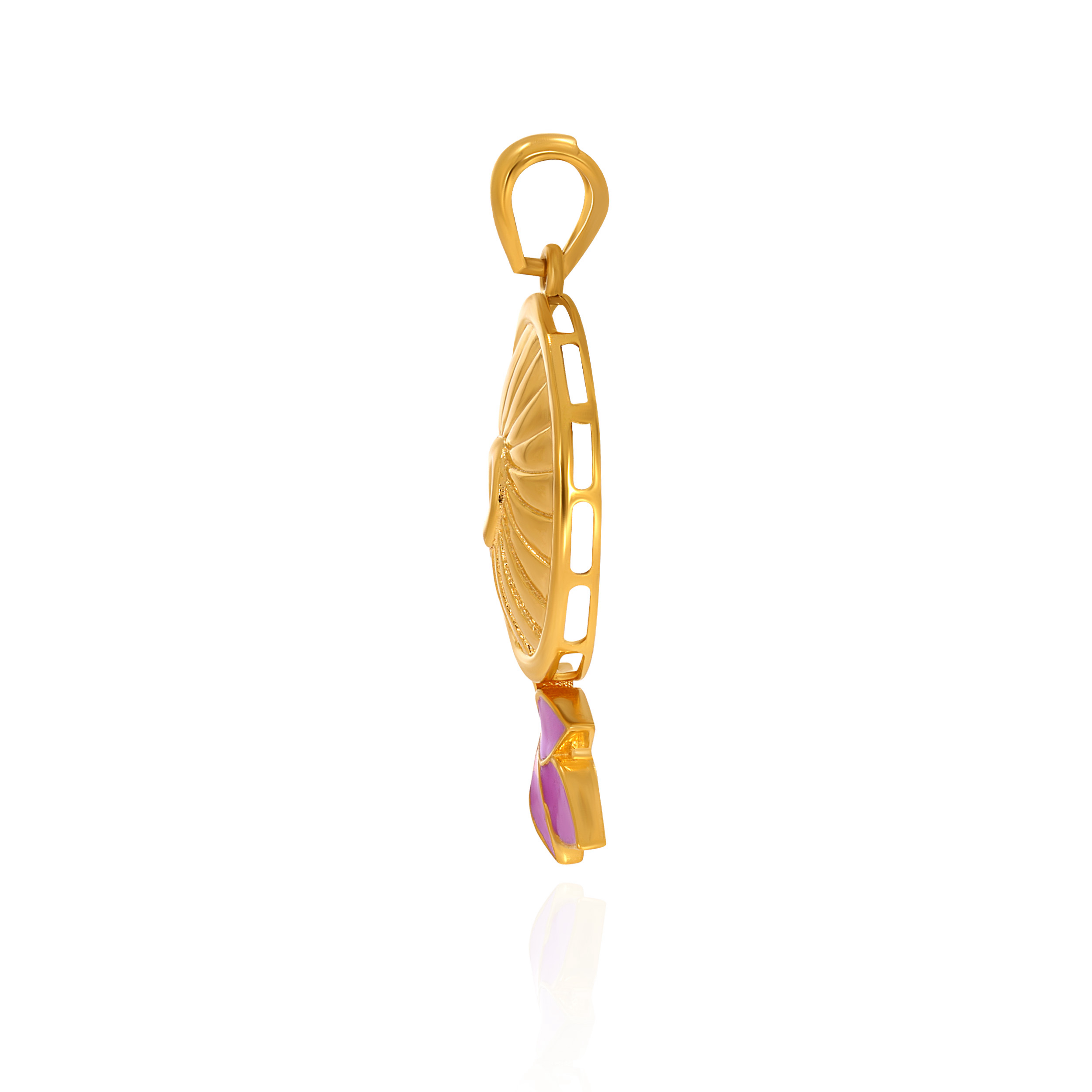 Lotus Swirl Gold Pendant - Senco Gold and Diamonds