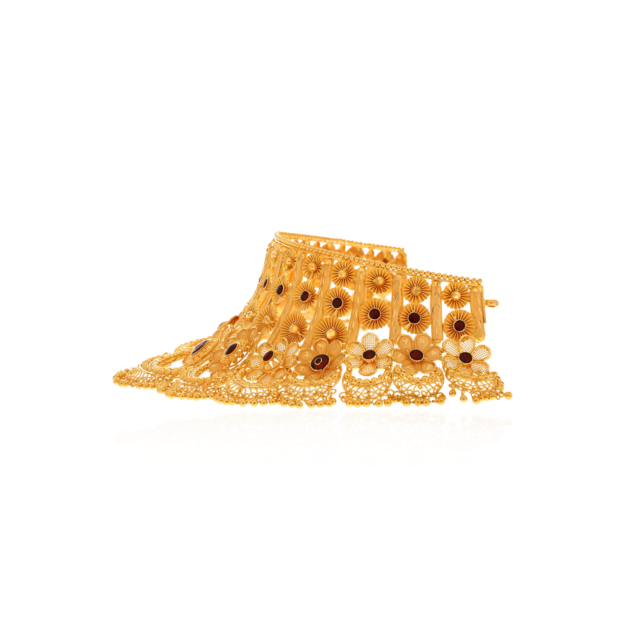 Blossomy Grandeur Gold Choker Necklace - Senco Gold and Diamonds